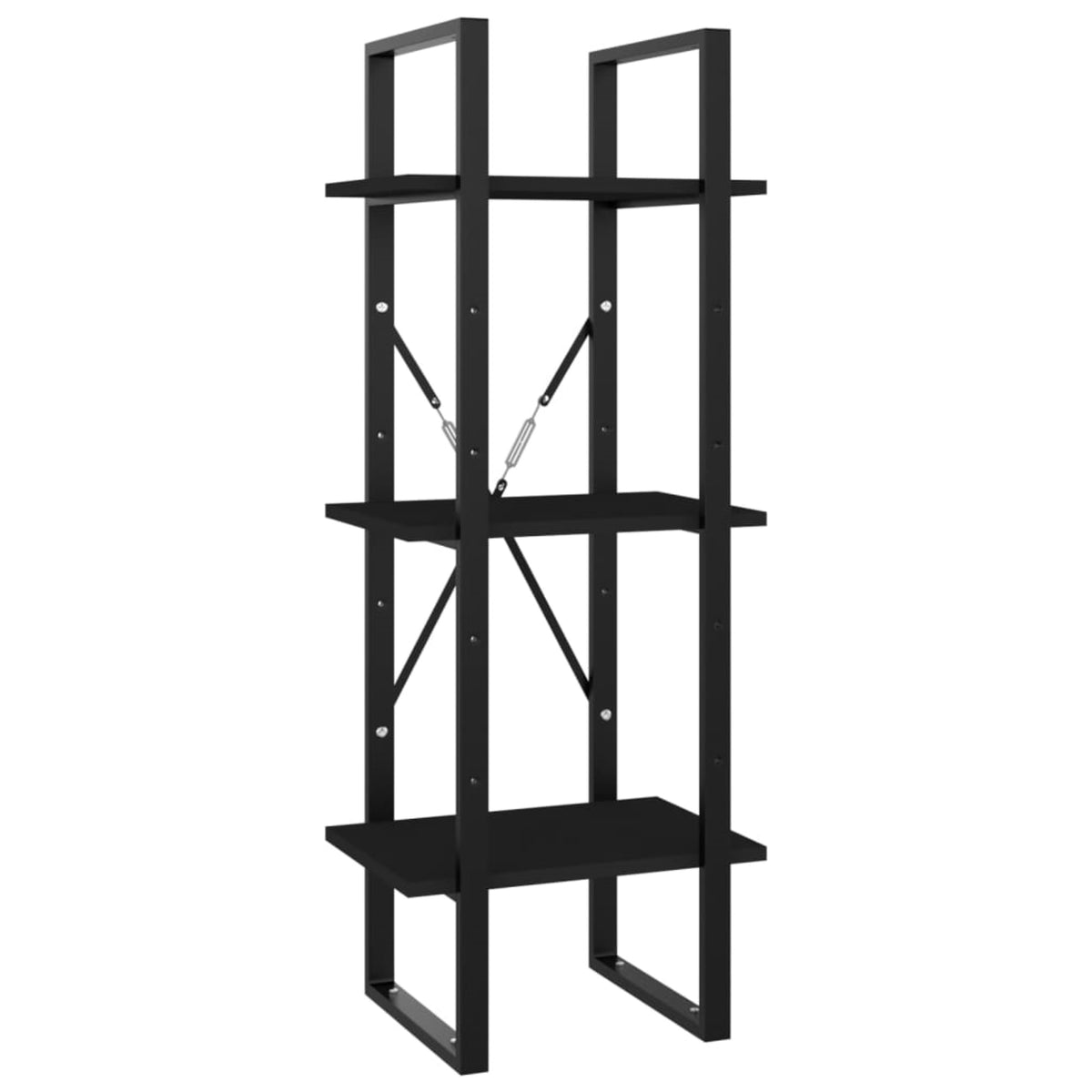 Vidaxl 3-Tier Book Cabinet Black 15.7'X11.8'X41.3' Chipboard