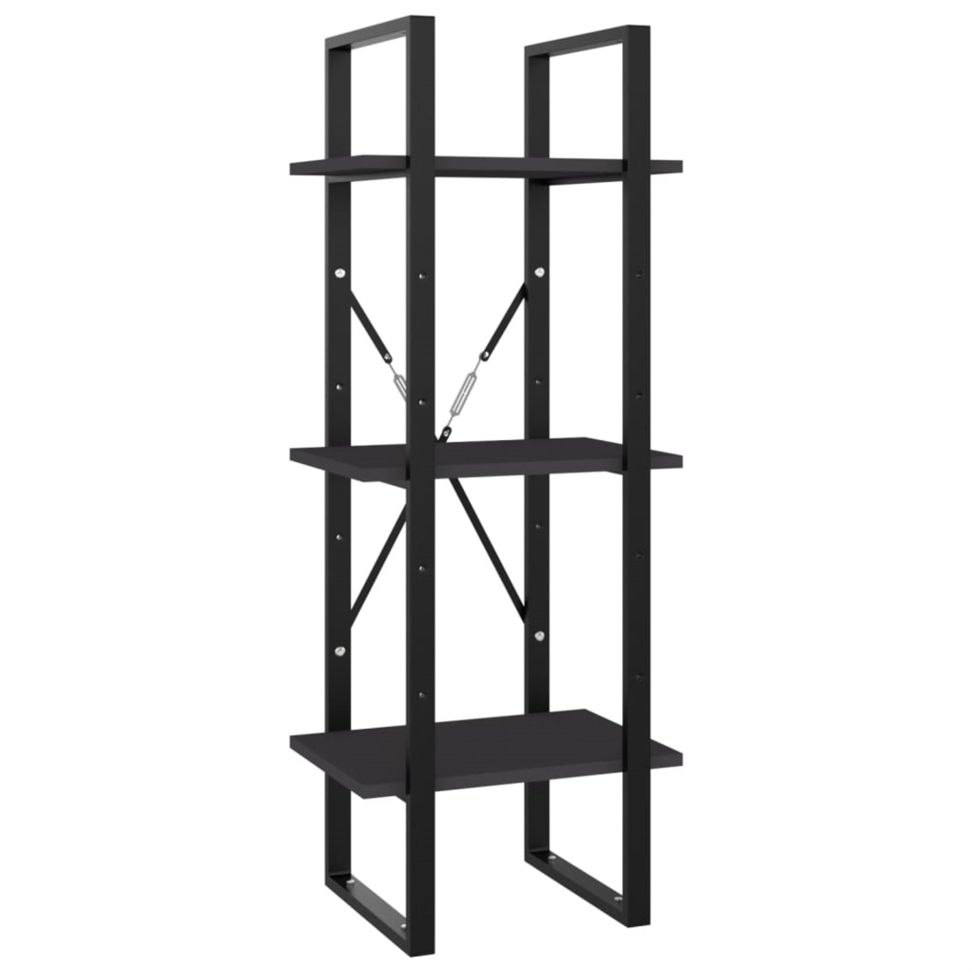 Vidaxl 3-Tier Book Cabinet Gray 15.7'X11.8'X41.3' Chipboard