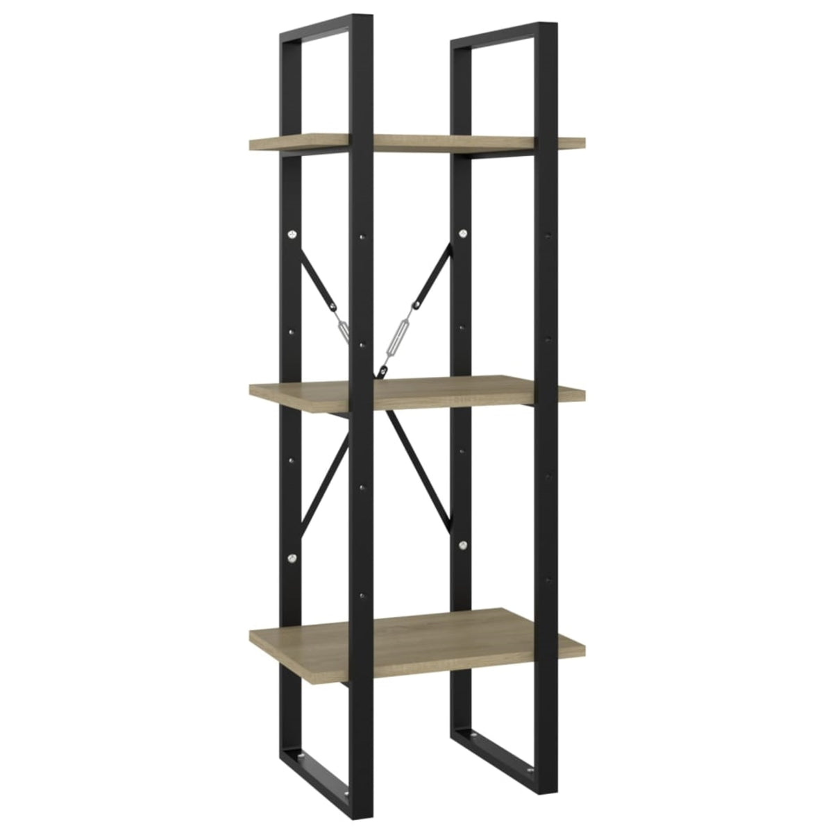 Vidaxl 3-Tier Book Cabinet Sonoma Oak 15.7'X11.8'X41.3' Chipboard