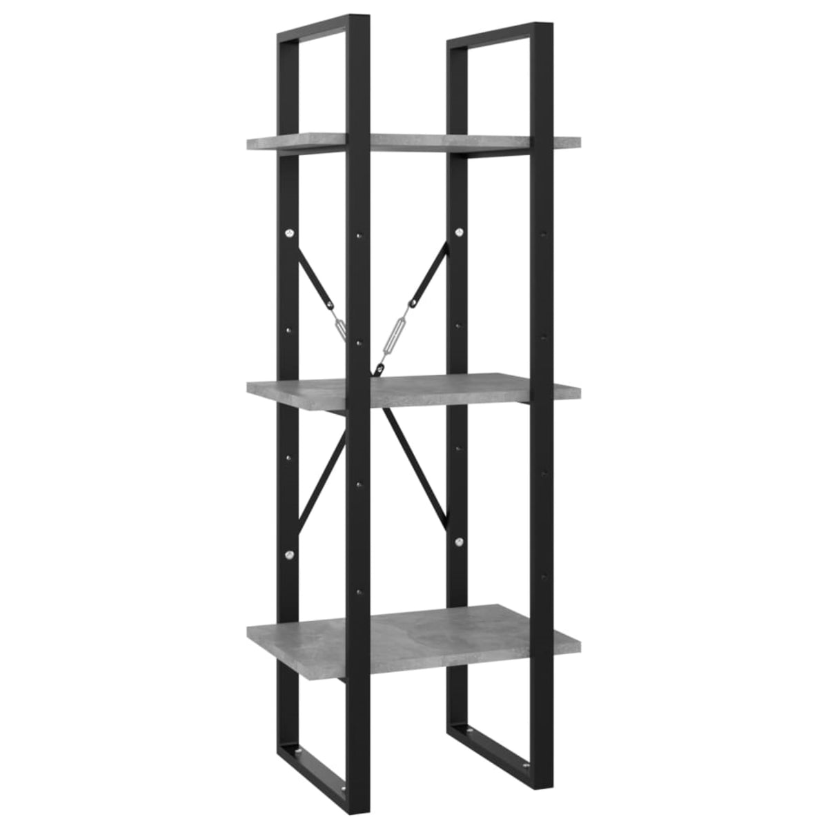 Vidaxl 3-Tier Book Cabinet Concrete Gray 15.7'X11.8'X41.3' Chipboard
