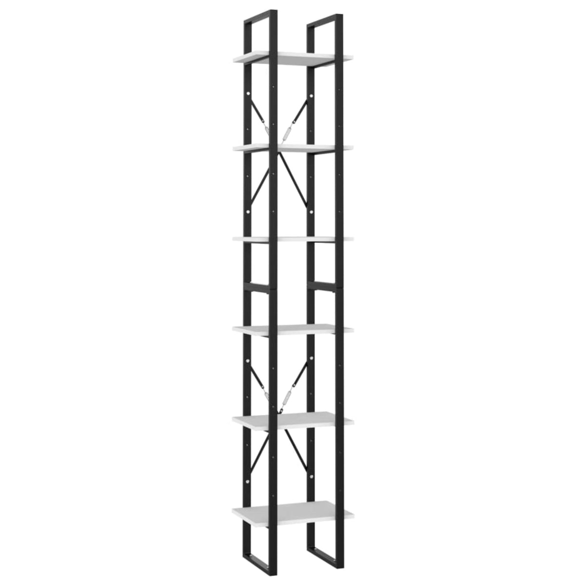 Vidaxl 6-Tier Book Cabinet White 15.7'X11.8'X82.7' Chipboard