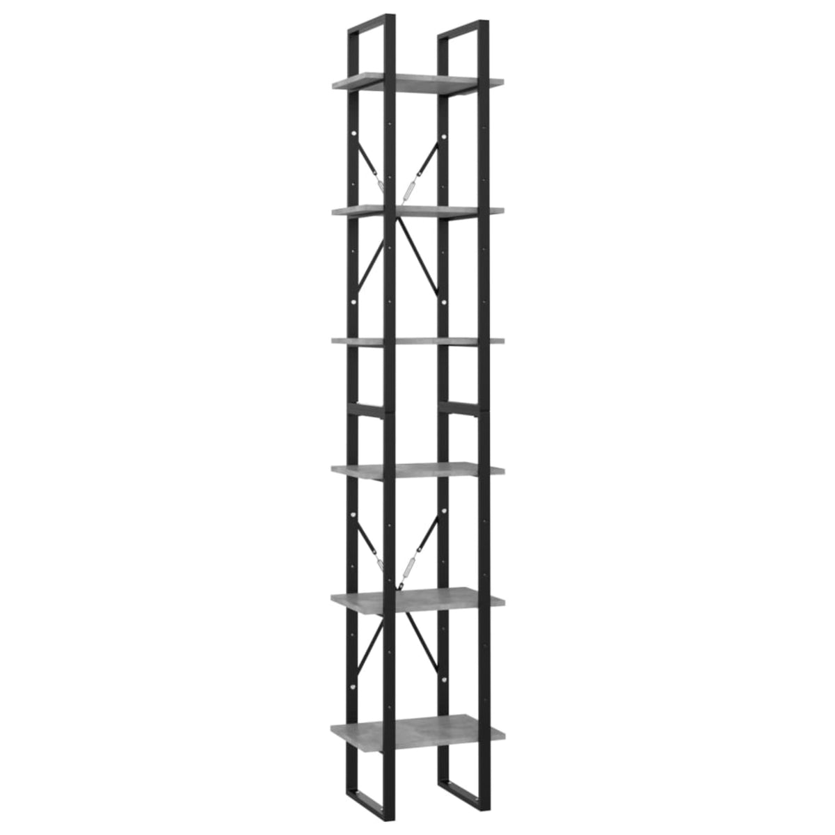Vidaxl 6-Tier Book Cabinet Concrete Gray 15.7'X11.8'X82.7' Chipboard