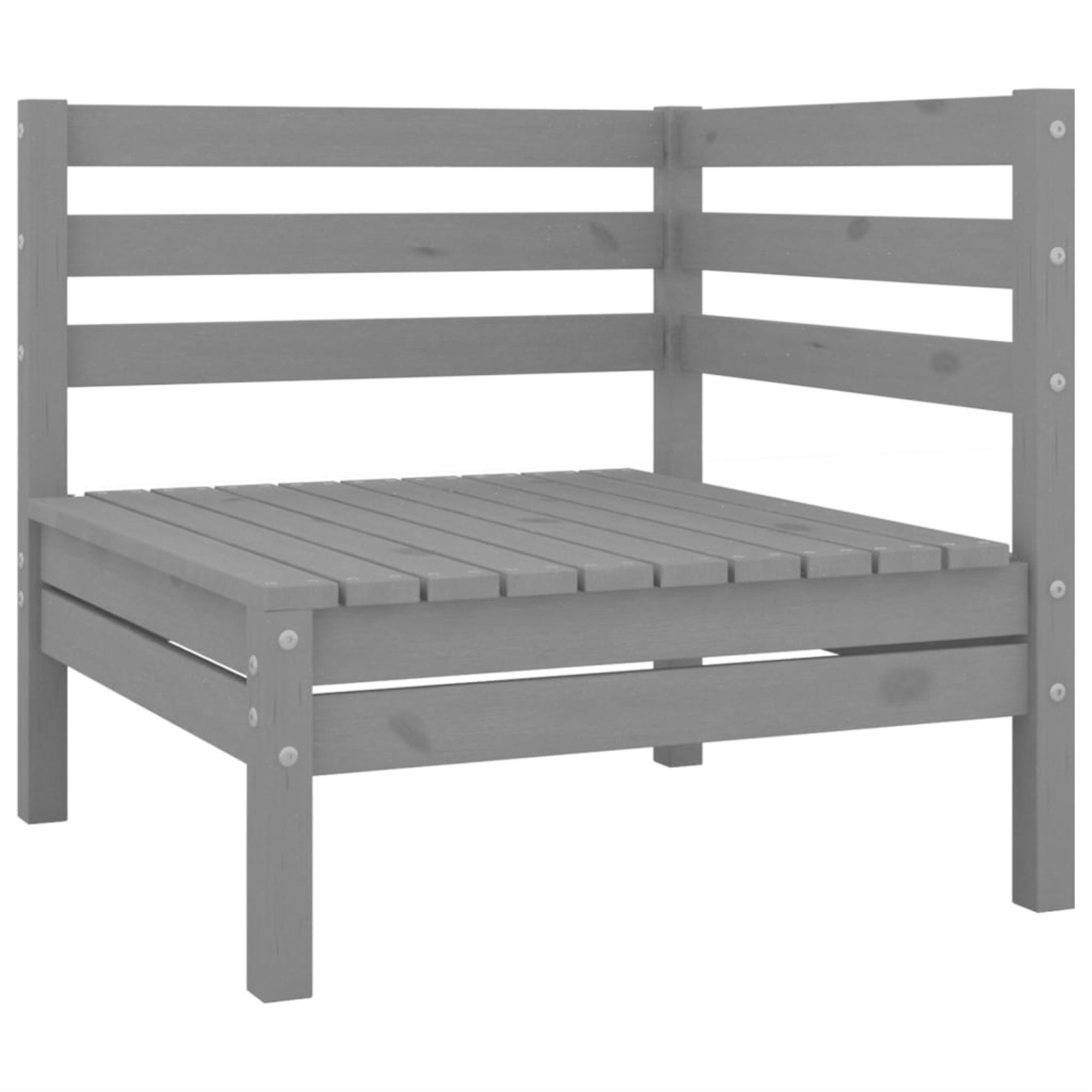 Vidaxl Patio Corner Sofas 2 Pcs Gray Solid Pinewood