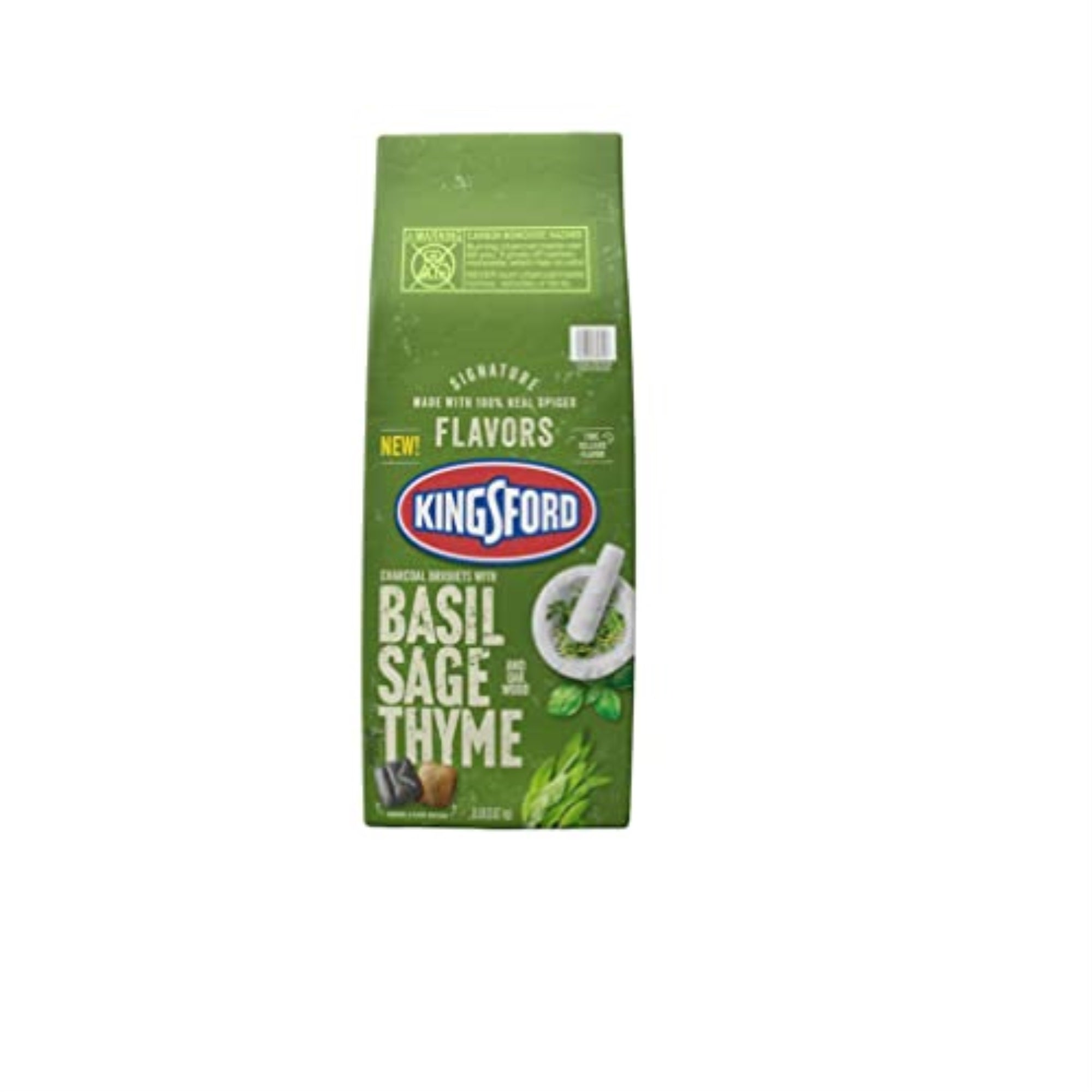 8072418 Charcoal Basil Sage 8# Kingsford Signature Flavors All Natural Basil Sage Charcoal Briquettes 8 Lb (Pack Of 1)
