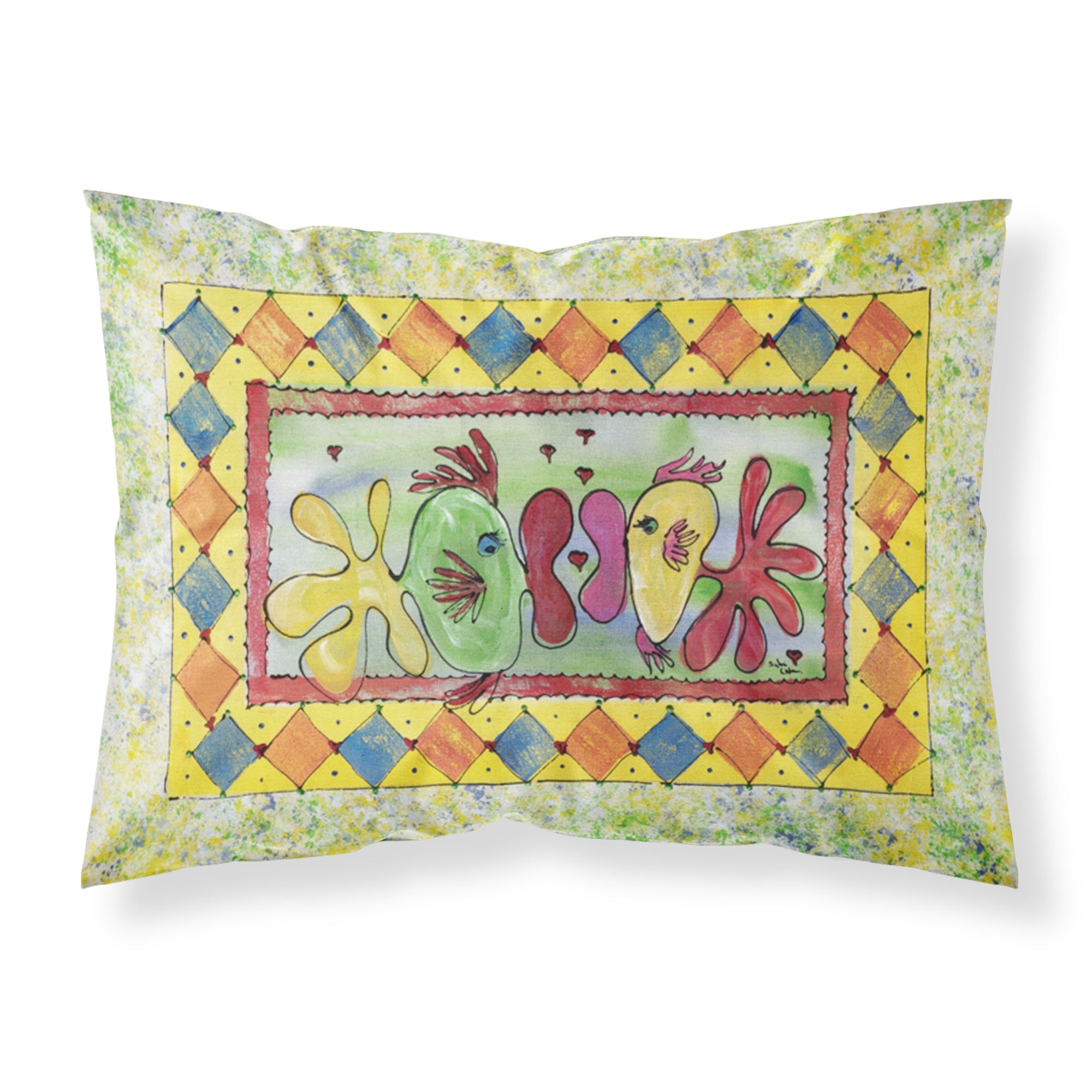 Caroline'S Treasures 8074Pillowcase Kissing Fish Moisture Wicking Fabric Standard Pillowcase, Large, Multicolor