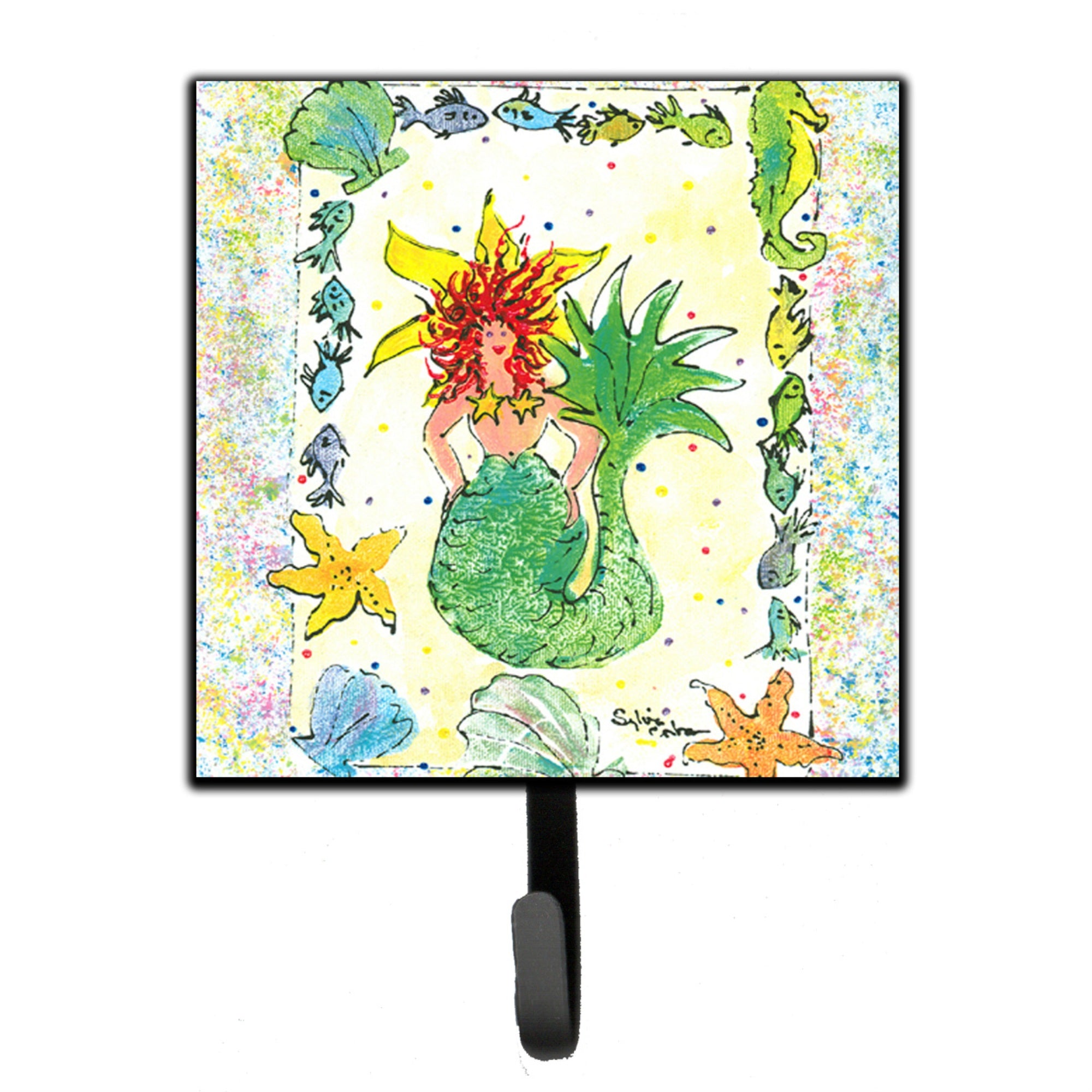 Caroline'S Treasures 8081Sh4 Mermaid Leash Holder Or Key Hook, Small, Multicolor