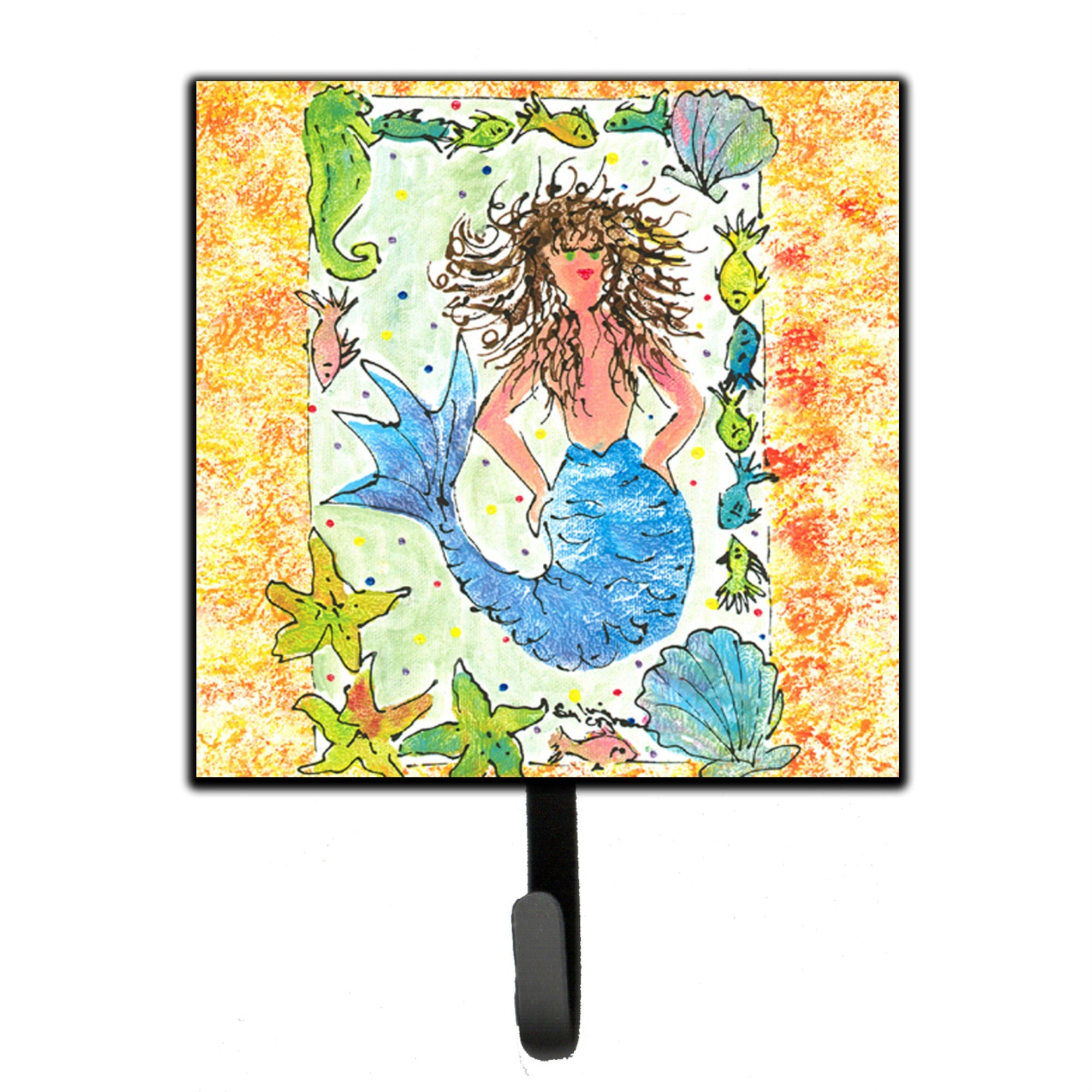 Caroline'S Treasures 8082Sh4 Mermaid Leash Holder Or Key Hook, Small, Multicolor