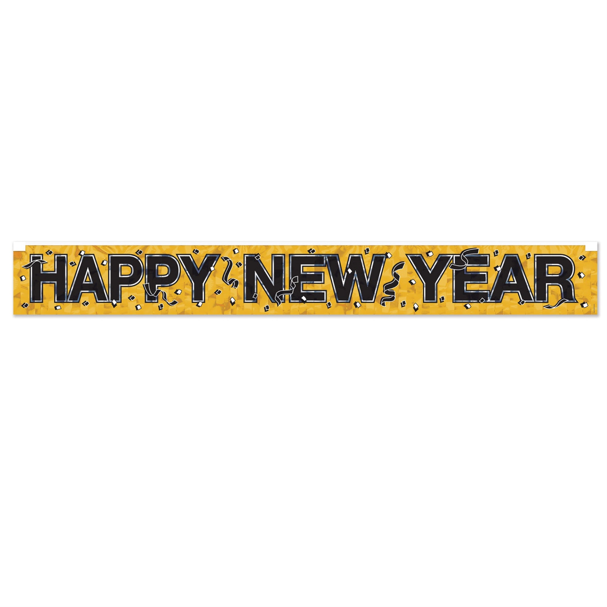 Metallic Happy New Year Fringe Banner, (Pack Of 12)