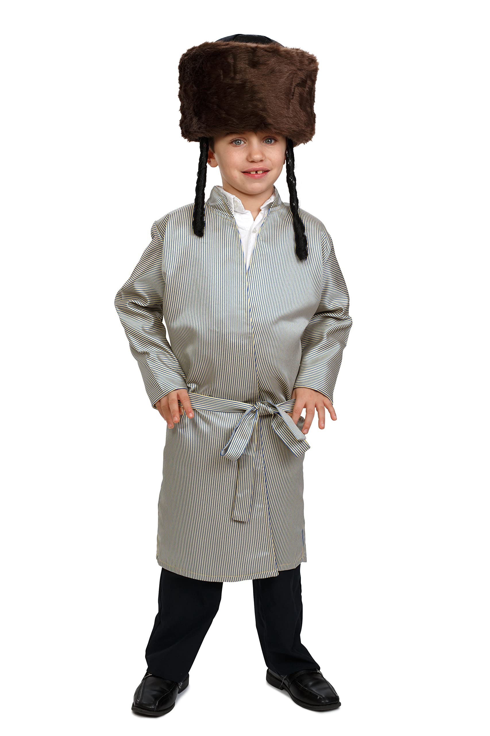 Dress Up America Striped Yerushalmi Chasidic Bekitcha - L (12-14)