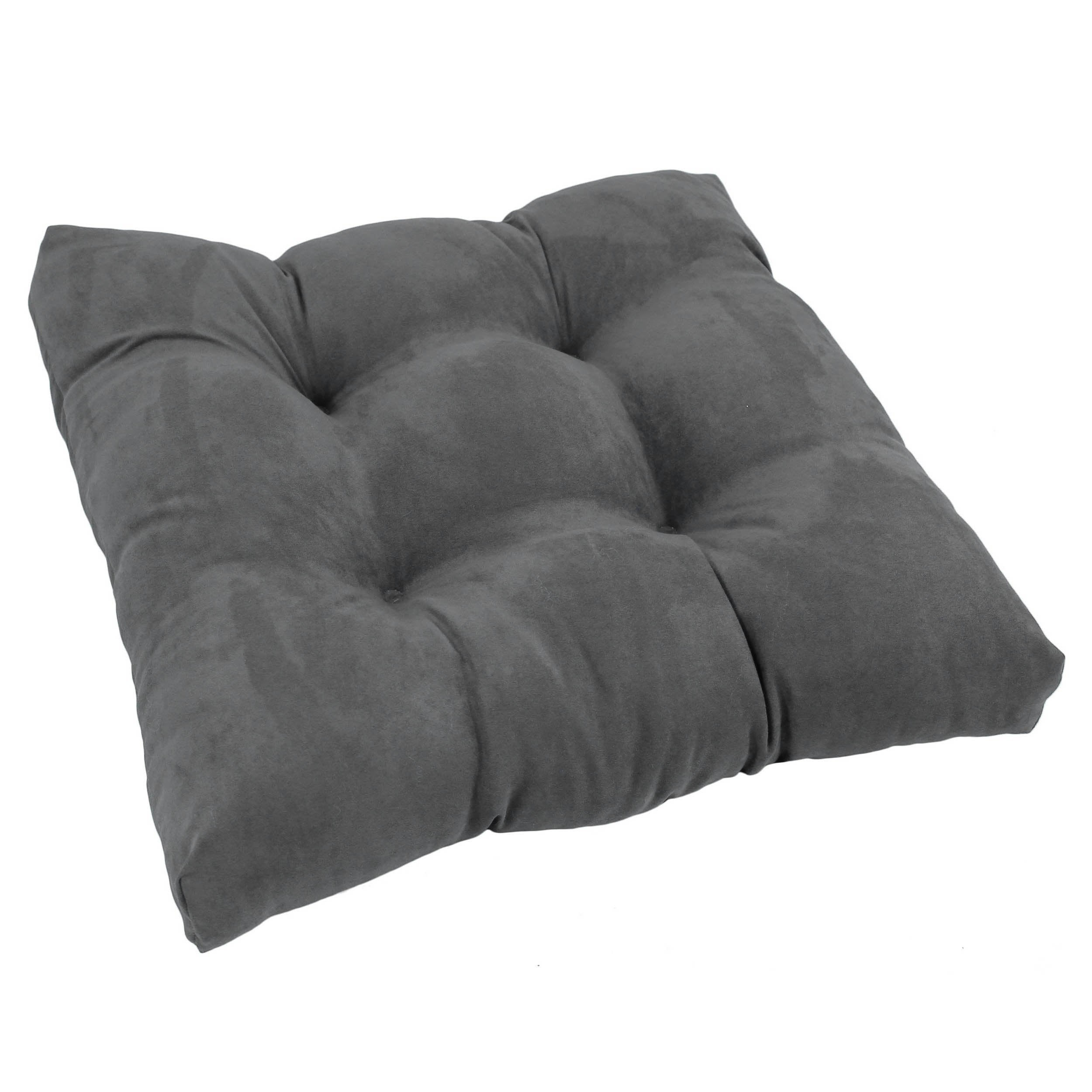 19-inch Squared Microsuede Tufted Dining Chair Cushion - Grey