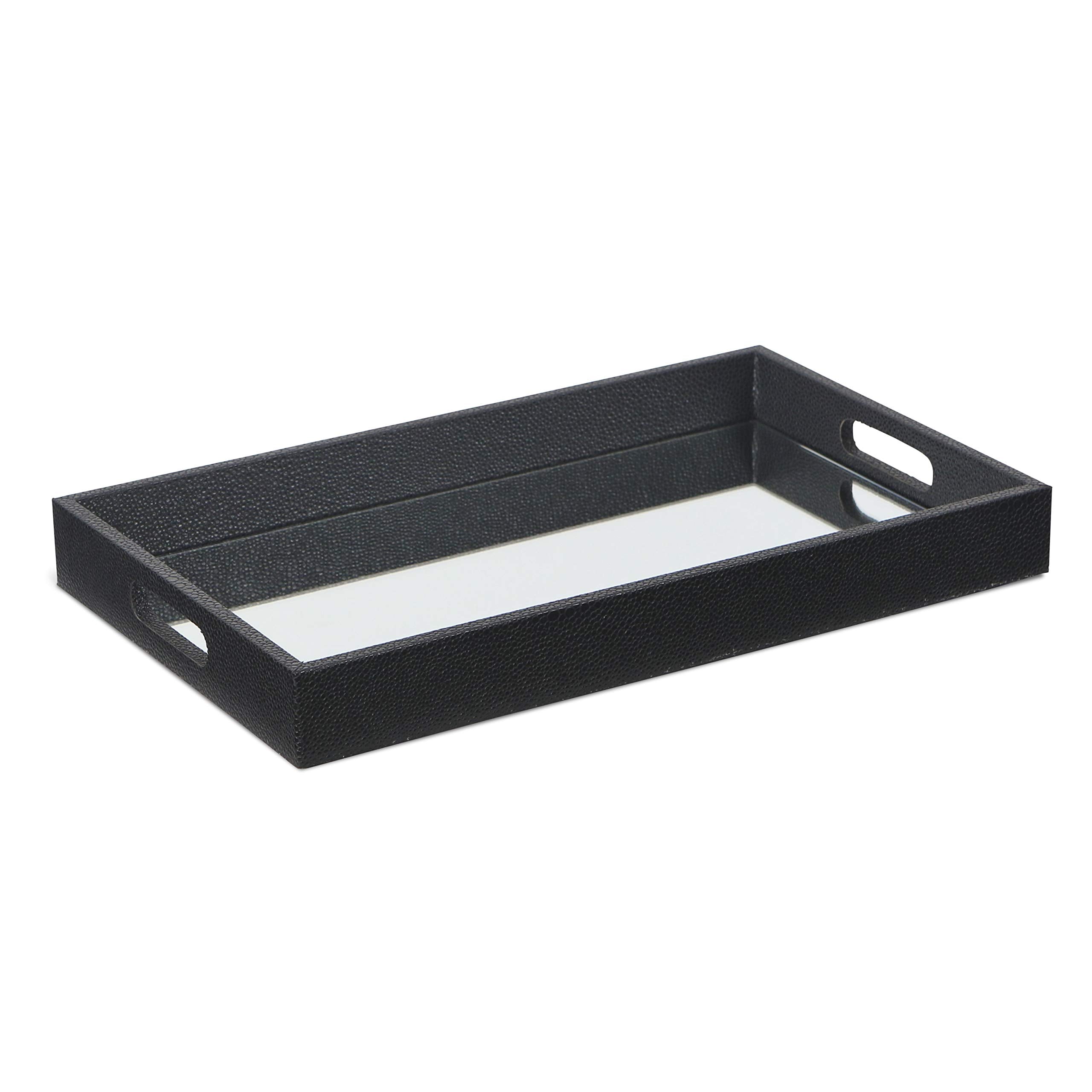 Labai Shagreen Mirrored Tray - Black