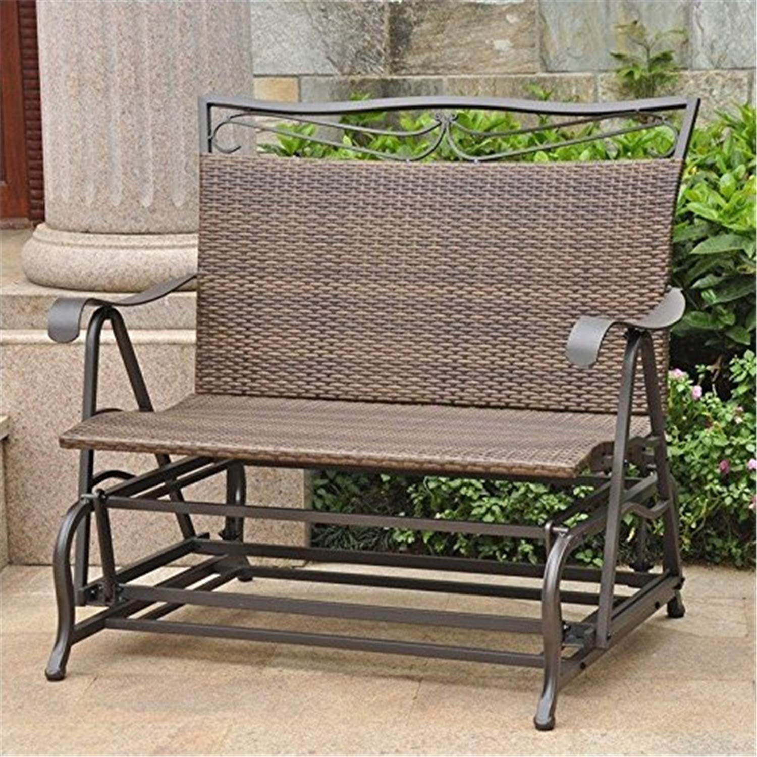 Valencia Resin Wicker/ Steel Double Glider - Antique Brown