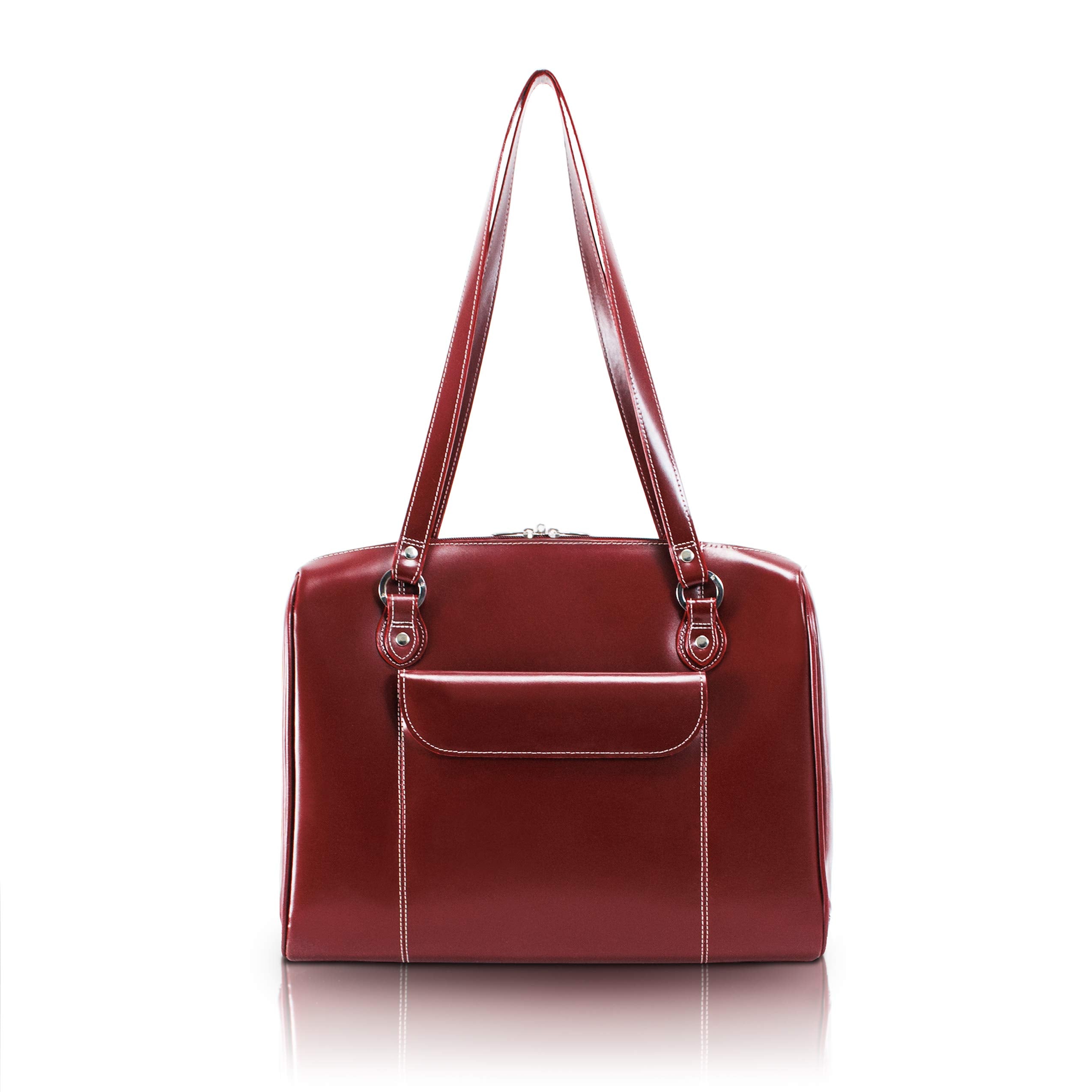 W Series | GLENVIEW | 15 Leather Ladies Laptop Briefcase - Red