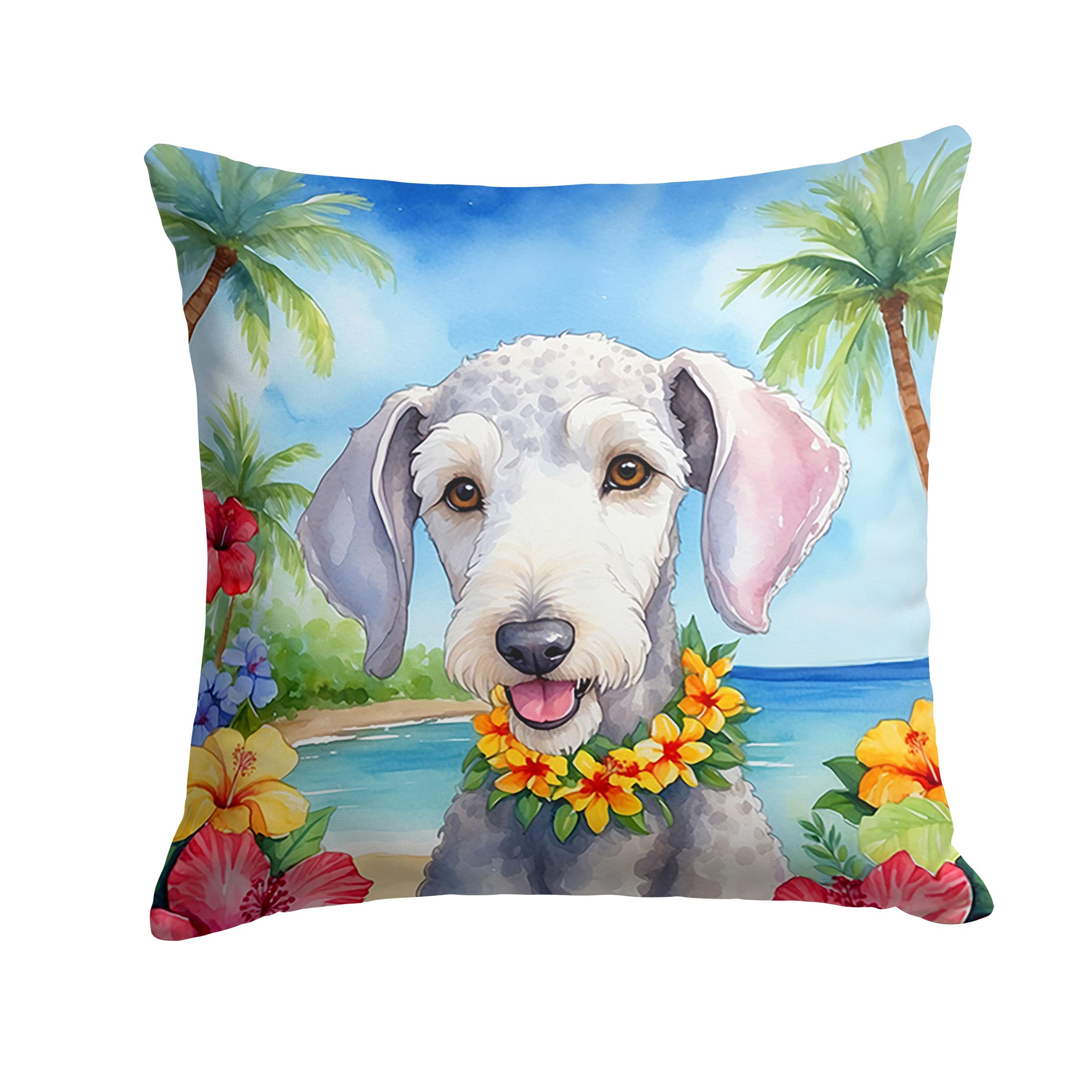 Bedlington Terrier Luau Throw Pillow
