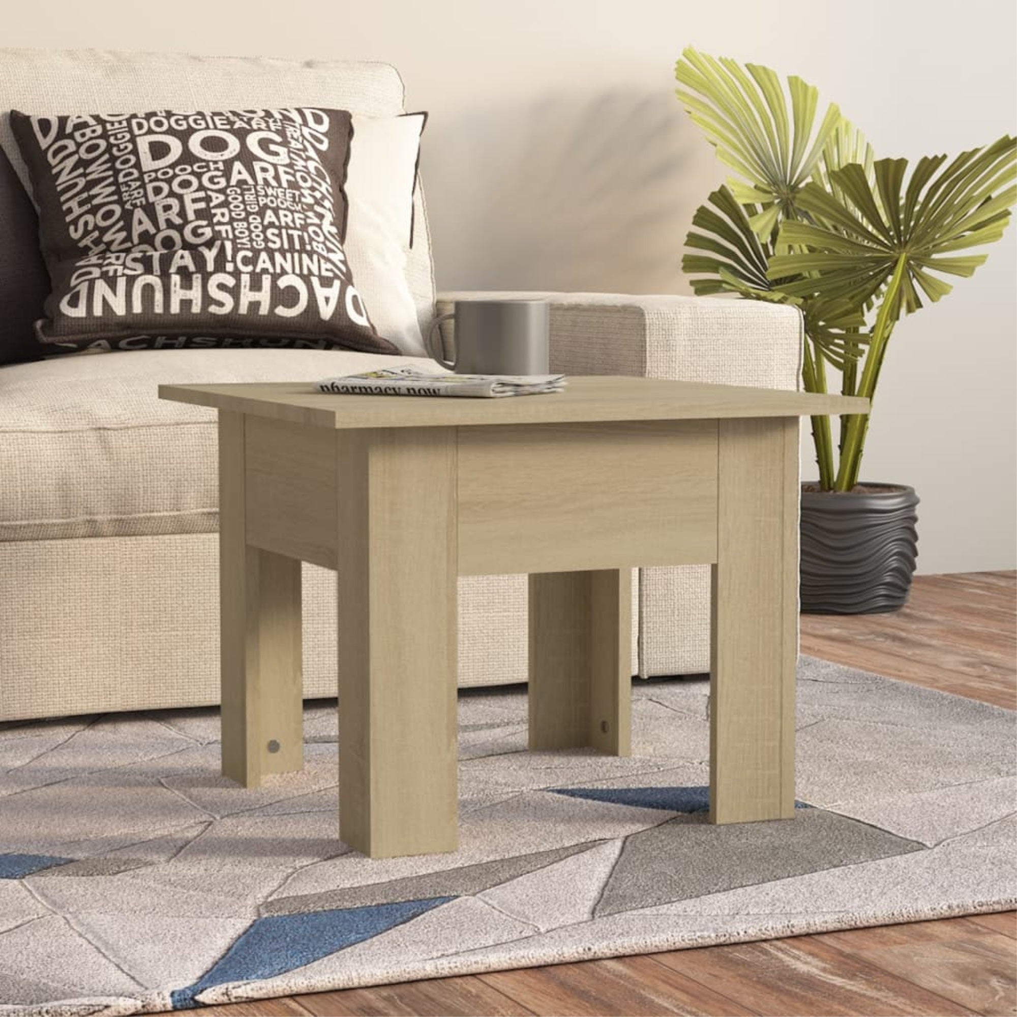 Vidaxl Coffee Table Sonoma Oak 21.7'X21.7'X16.5' Chipboard