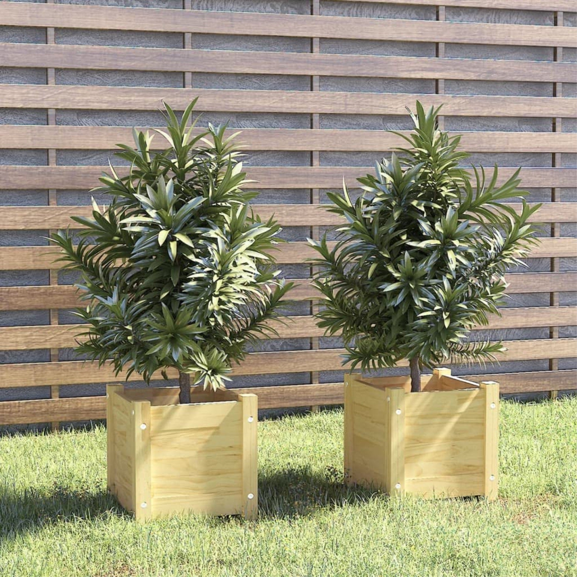 Vidaxl Garden Planters 2 Pcs 12.2'X12.2'X12.2' Solid Wood Pine