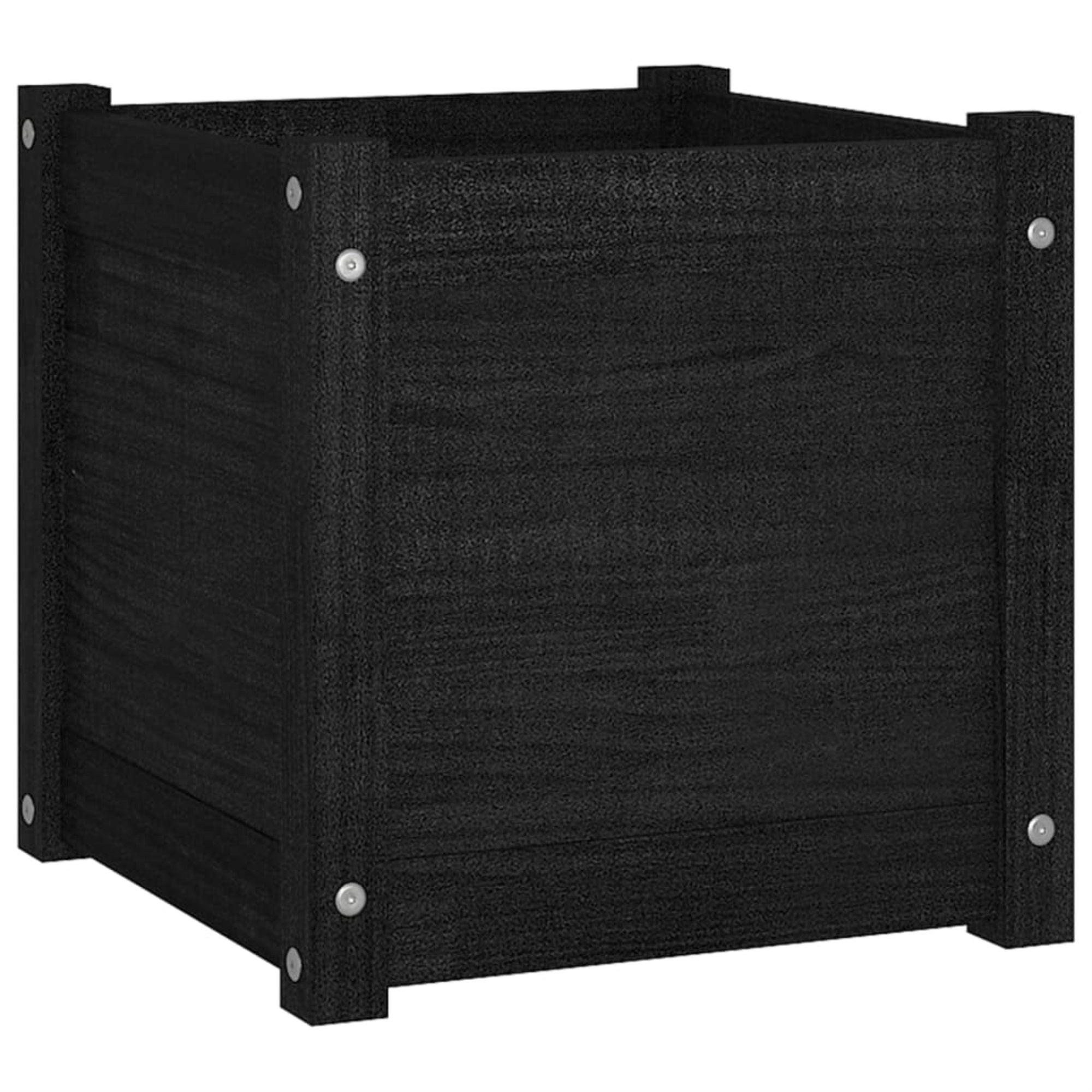 Vidaxl Garden Planter Black 15.7'X15.7'X15.7' Solid Wood Pine