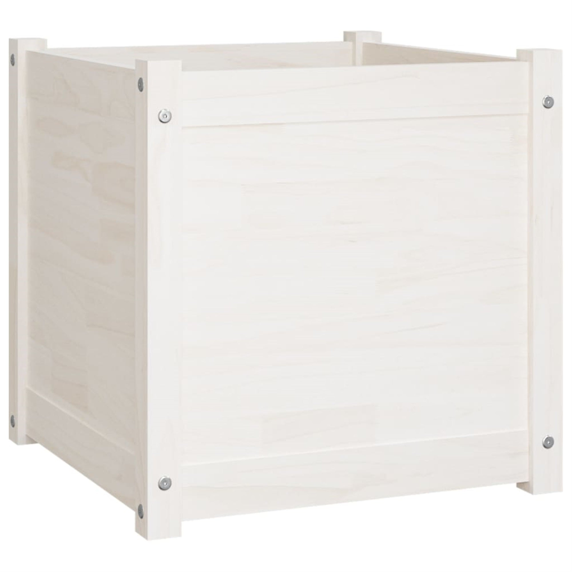 Vidaxl Garden Planter White 19.7'X19.7'X19.7' Solid Wood Pine
