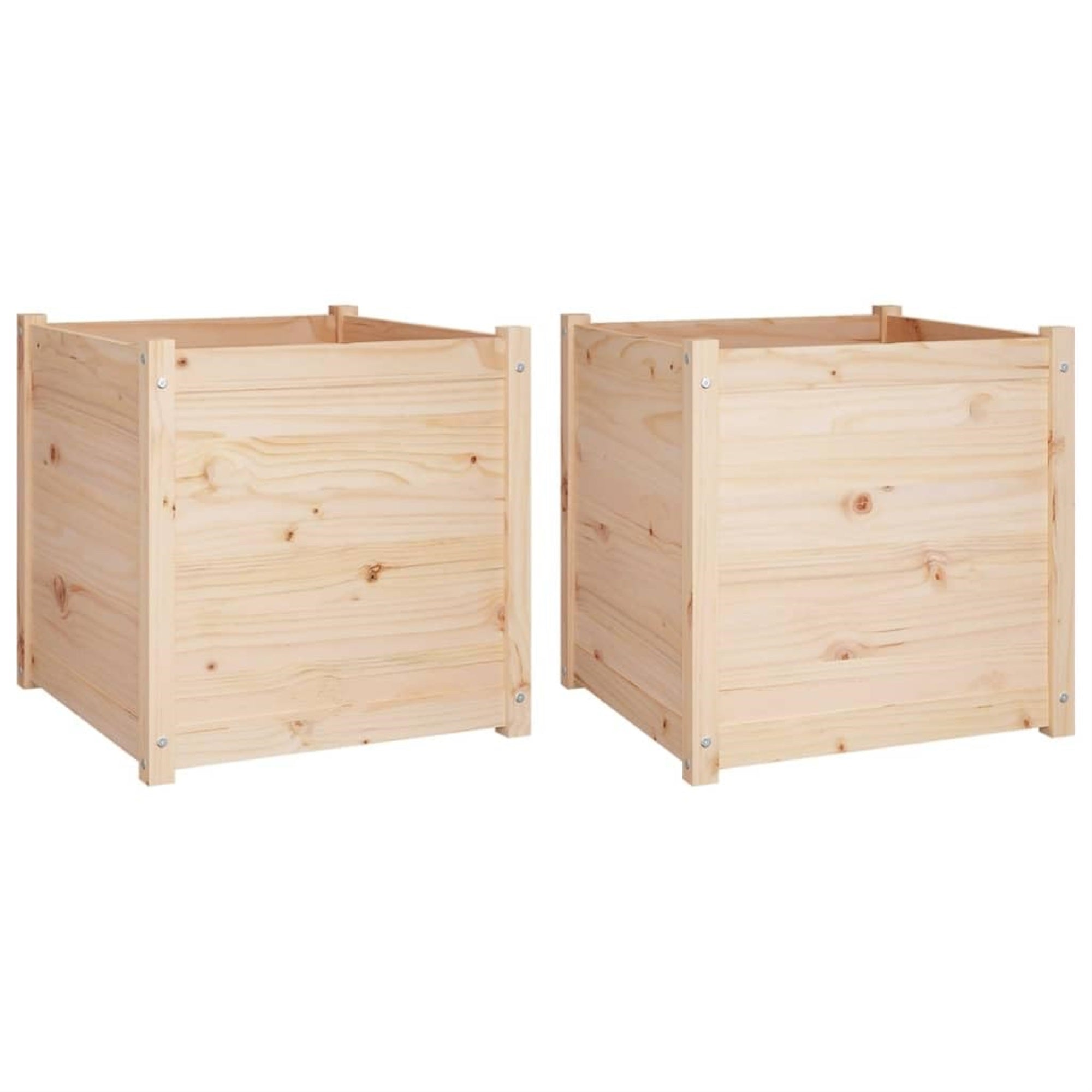 Vidaxl Garden Planters 2 Pcs 23.6'X23.6'X23.6' Solid Wood Pine