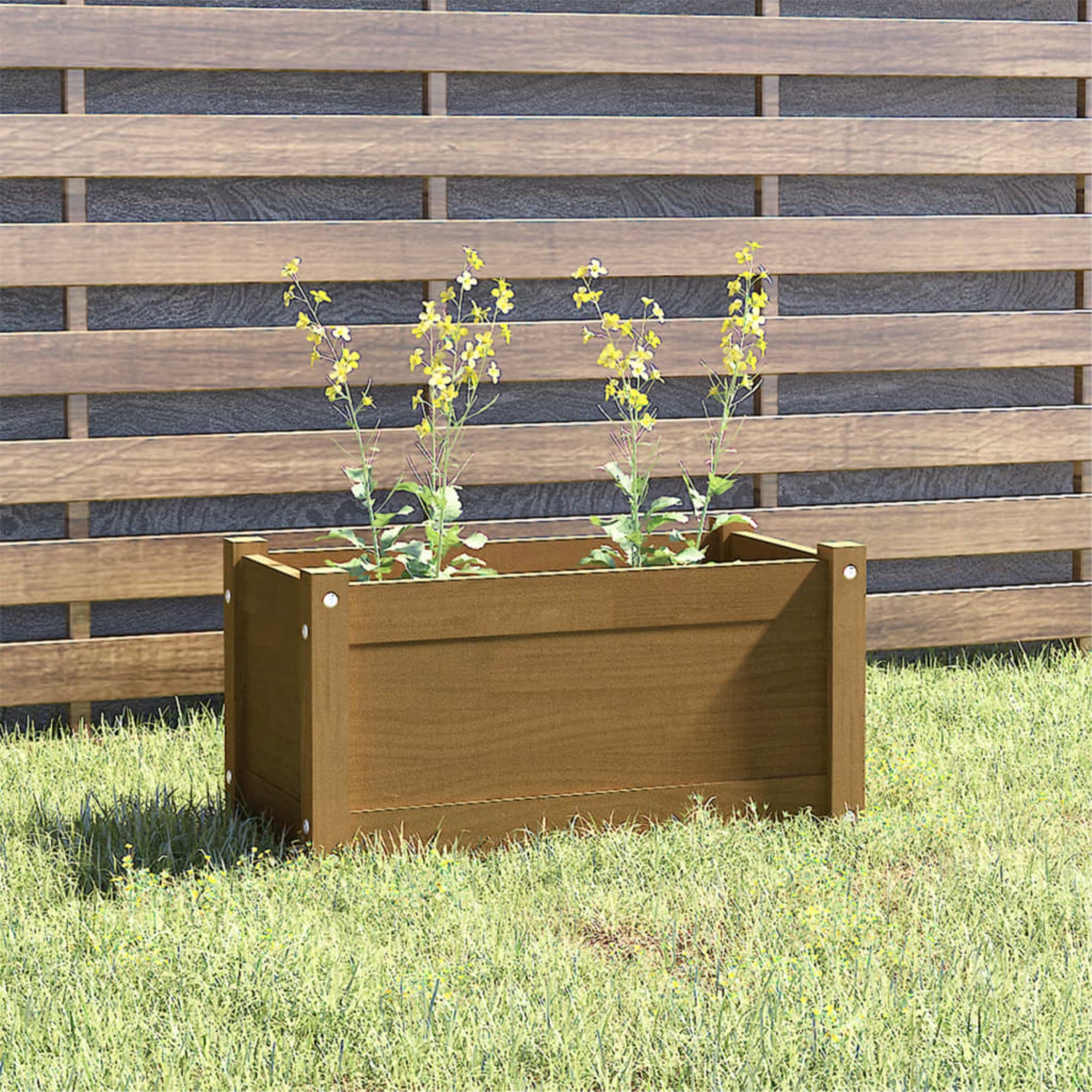 Vidaxl Garden Planter Honey Brown 23.6'X12.2'X12.2' Solid Wood Pine