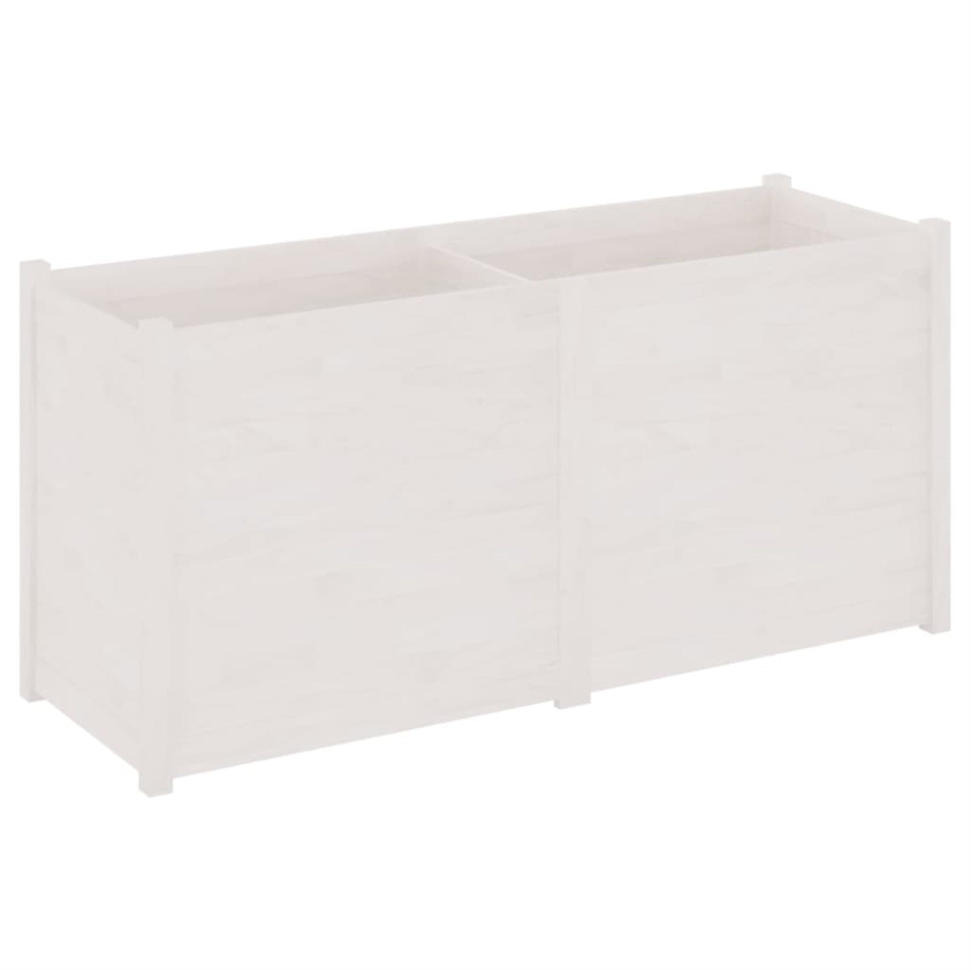 Vidaxl Garden Planter White 59.1'X19.7'X27.6' Solid Wood Pine