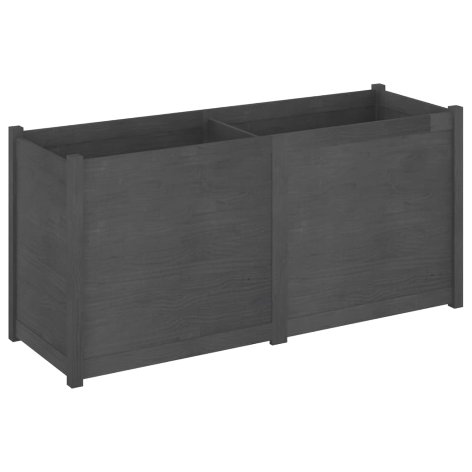 Vidaxl Garden Planter Gray 59.1'X19.7'X27.6' Solid Wood Pine