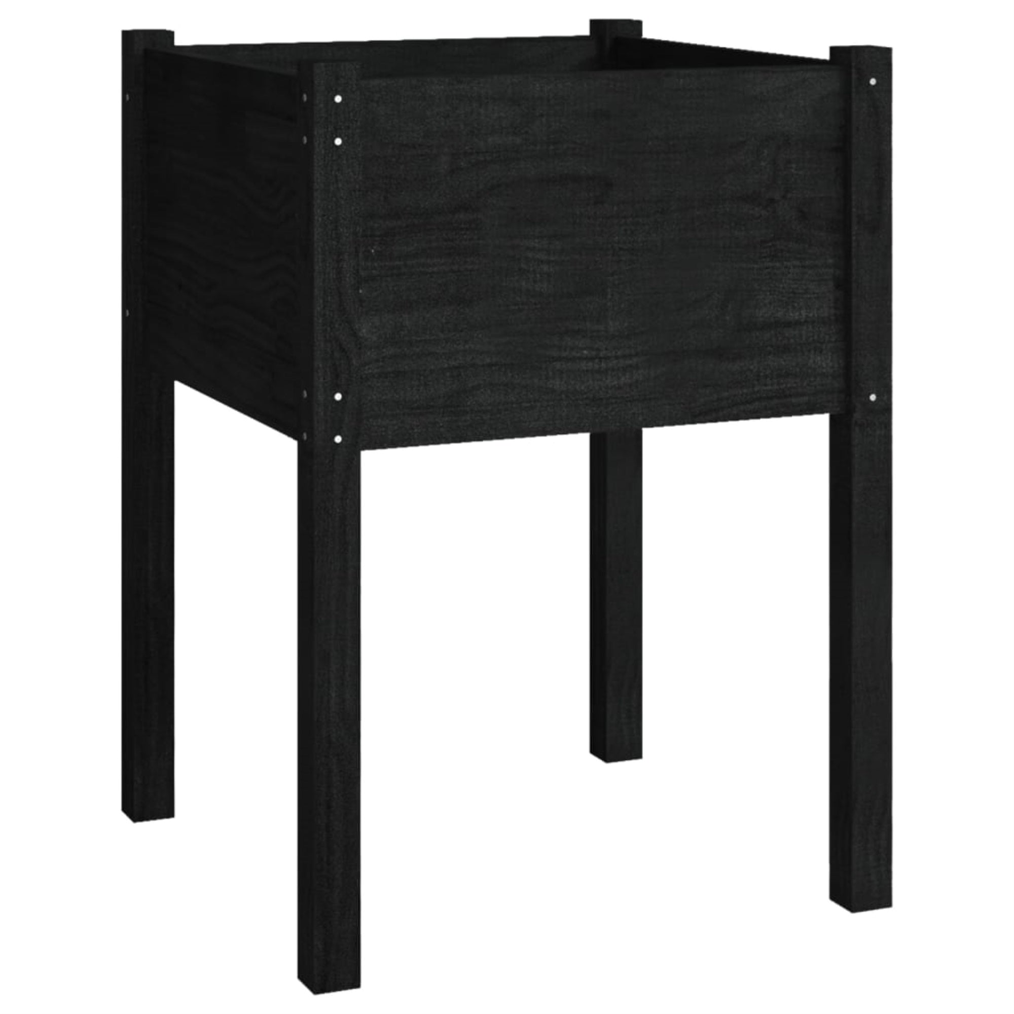 Vidaxl Garden Planter Black 19.7'X19.7'X27.6' Solid Wood Pine