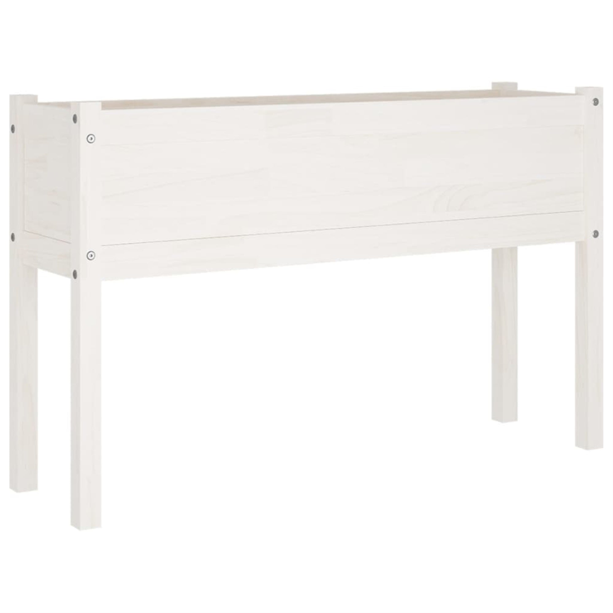 Vidaxl Garden Planter White 43.3'X12.2'X27.6' Solid Wood Pine