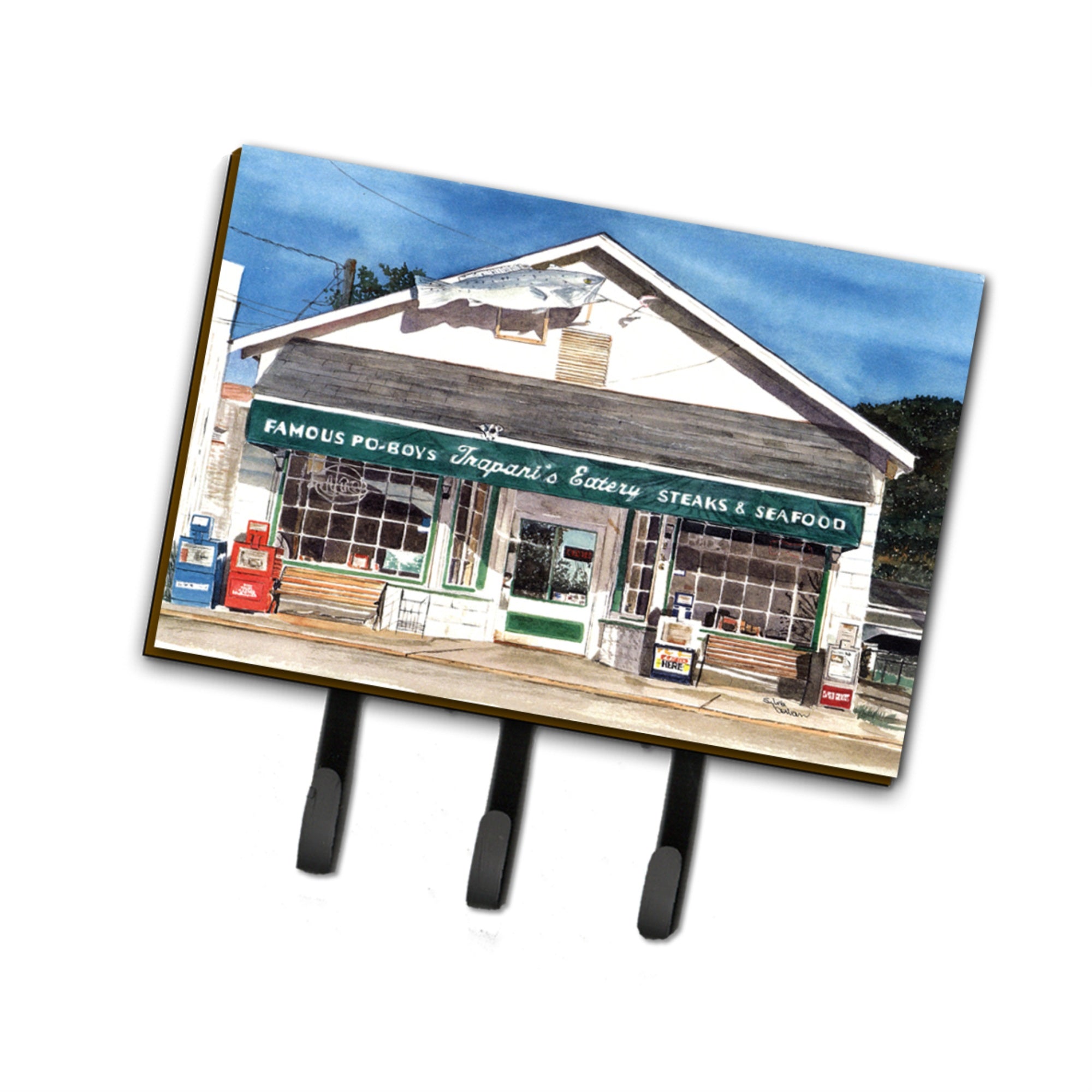 Caroline'S Treasures 8109Th68 Trapani'S Eatery Leash Holder Or Key Hook, Large, Multicolor
