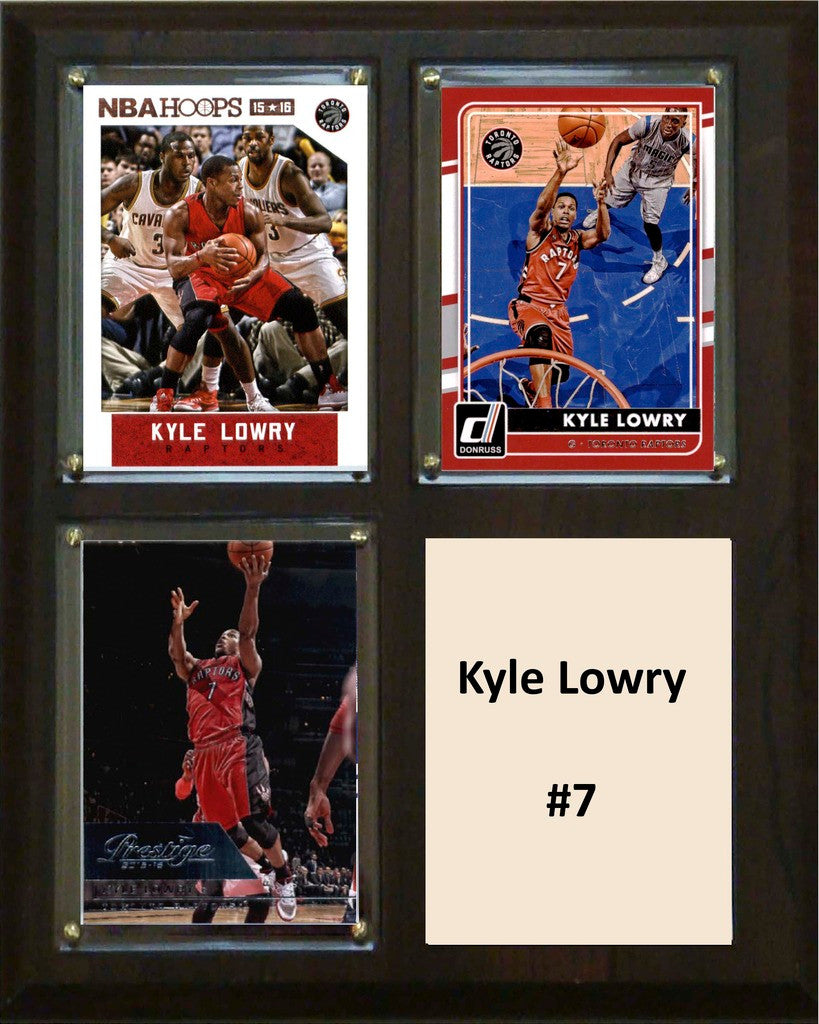 NBA 8x10″ Kyle Lowry Toronto Raptors Three Card Plaque