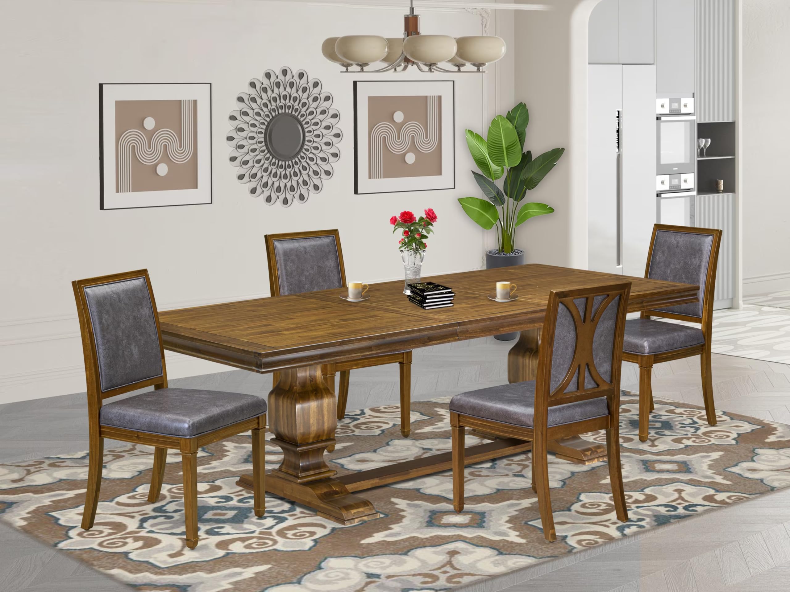 5 piece Dining Room Set included of a Kitchen Table and 4 Dining Chairs
