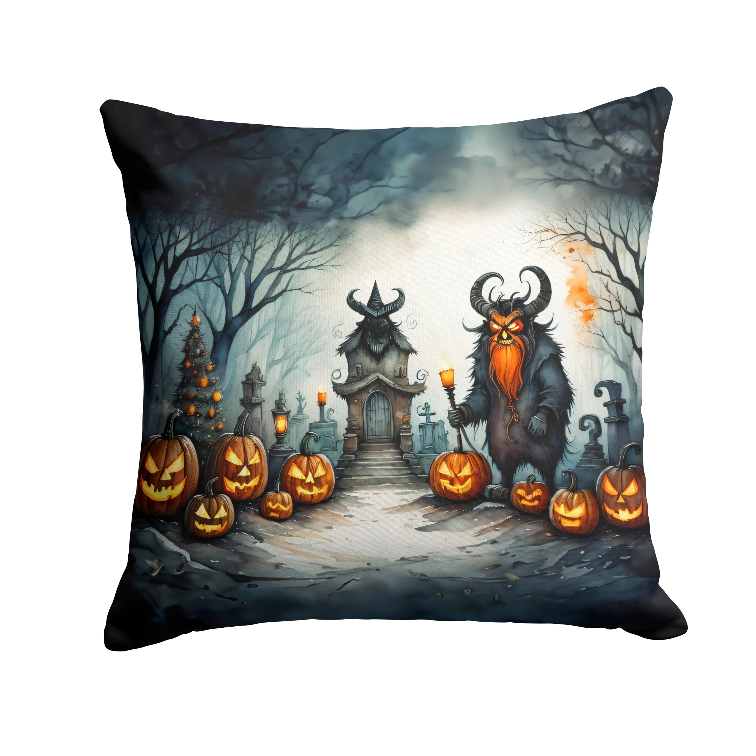 Krampus The Christmas Demon Spooky Halloween Throw Pillow