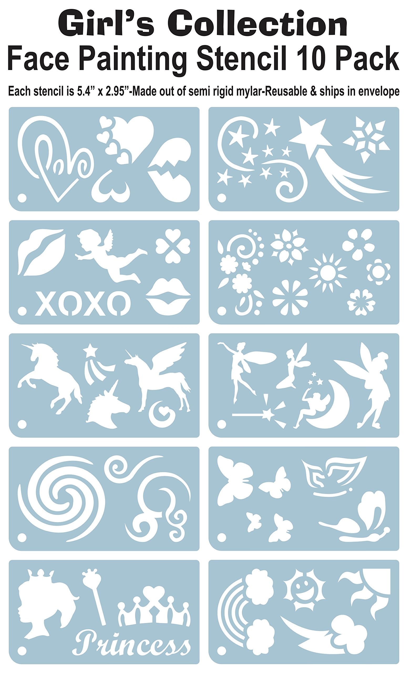 set of ten mylar girl stencils-(STEMGIRL)