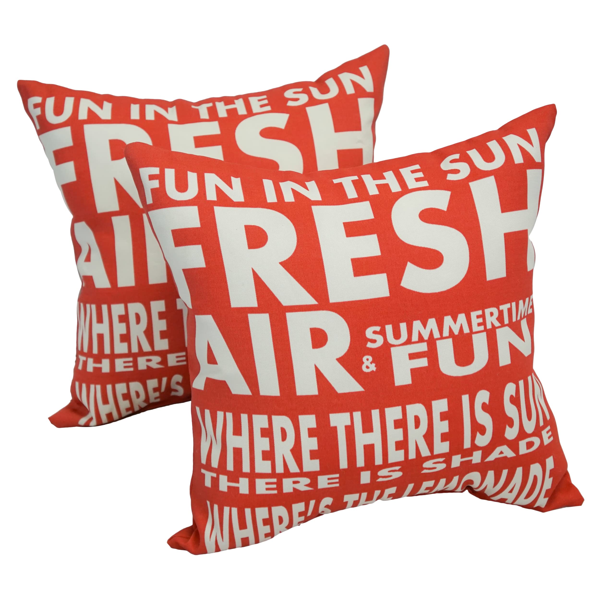 Blazing Needles 17-inch Outdoor Spun Polyester Throw Pillows (Set of 2) - Fun in the Sun Water Melon