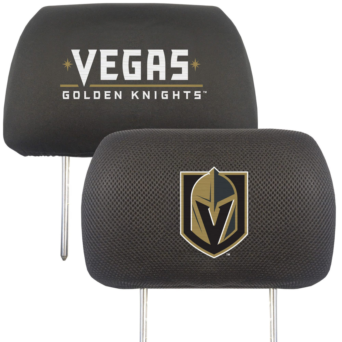 Fanmats 24558 Vegas Golden Knights Embroidered Head Rest Cover Set - 2 Pieces