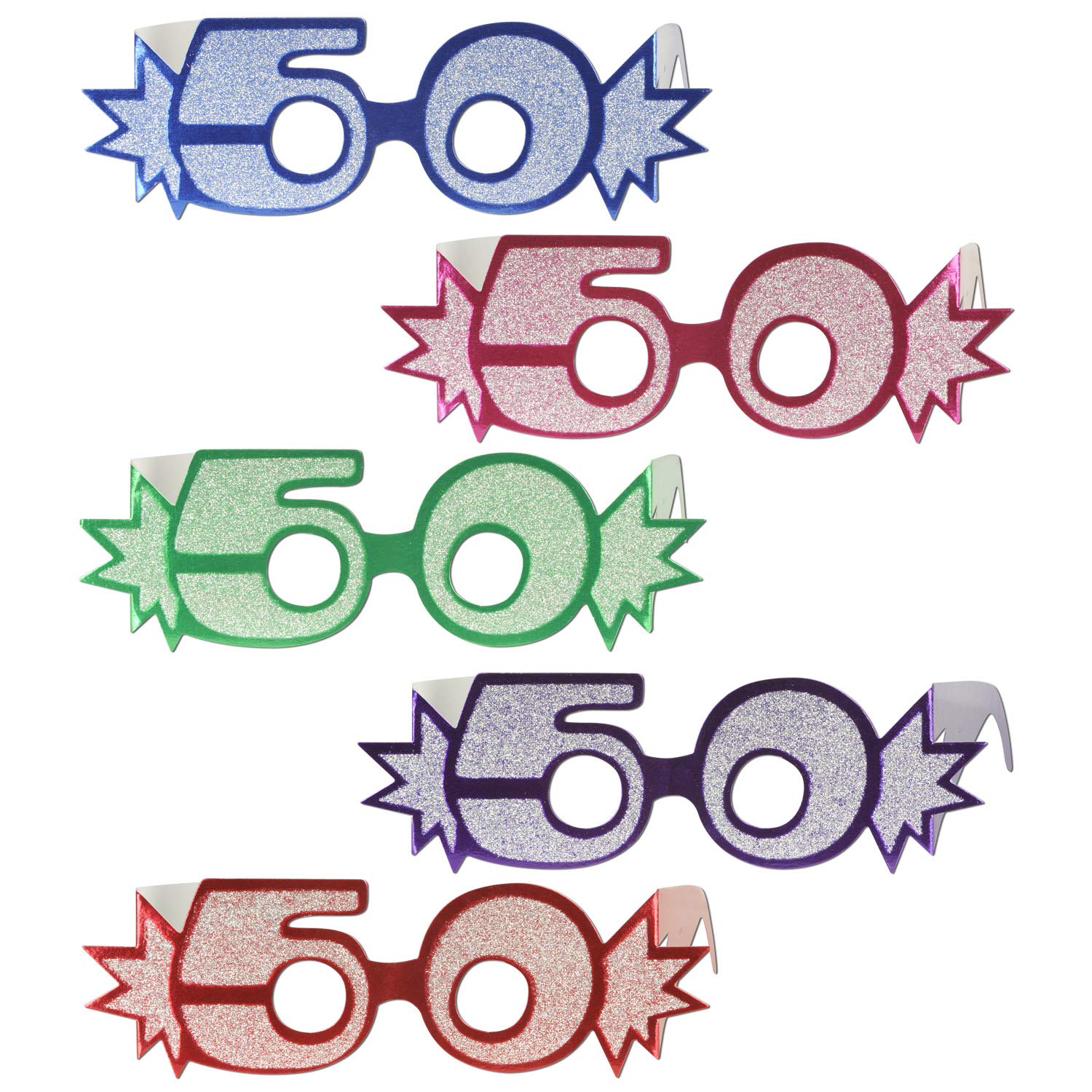 50  Glittered Foil Eyeglasses (Pack of 25)
