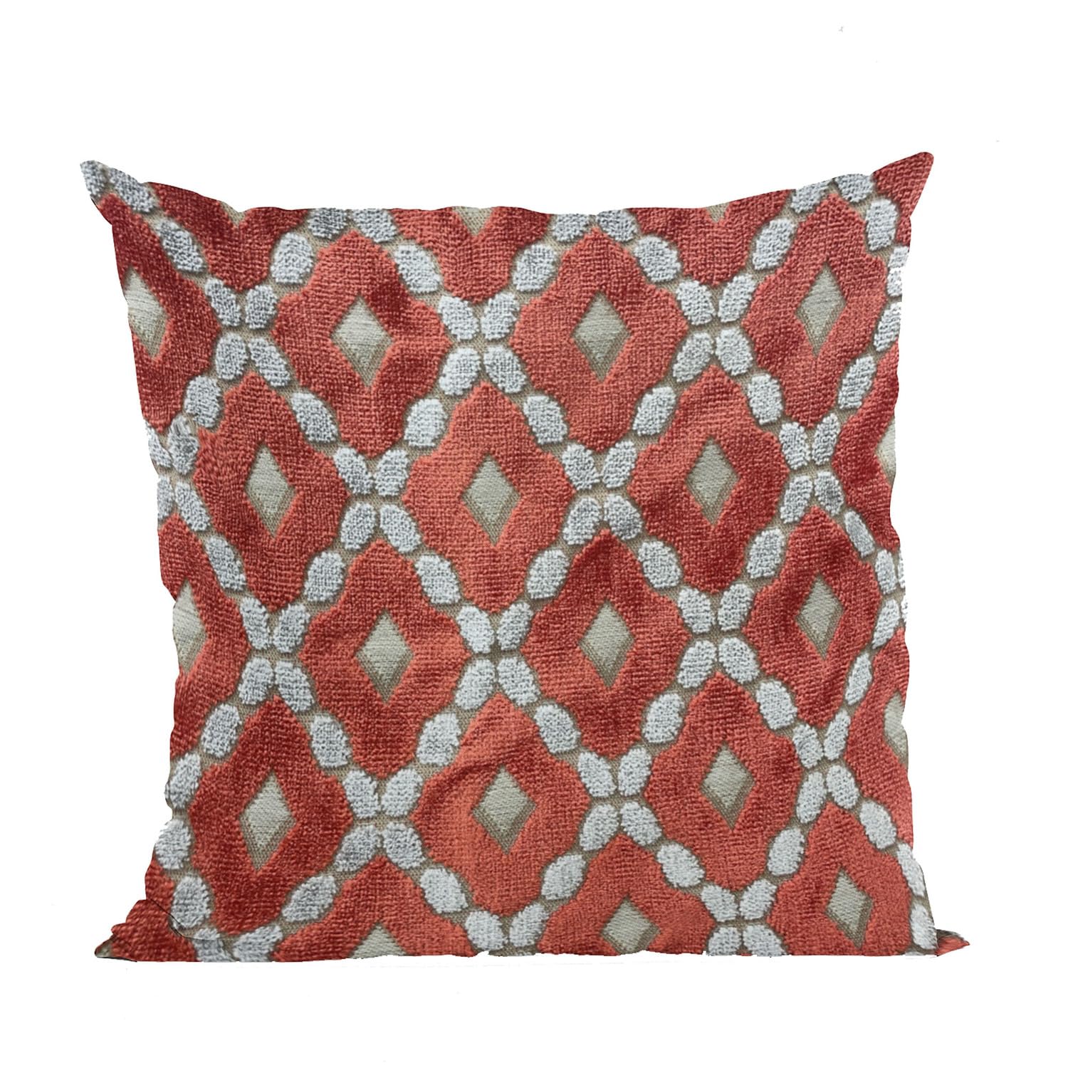 Plutus Velvet Majestic Red, Gray Handmade Luxury Pillow - Double sided  20 x 26” Standard