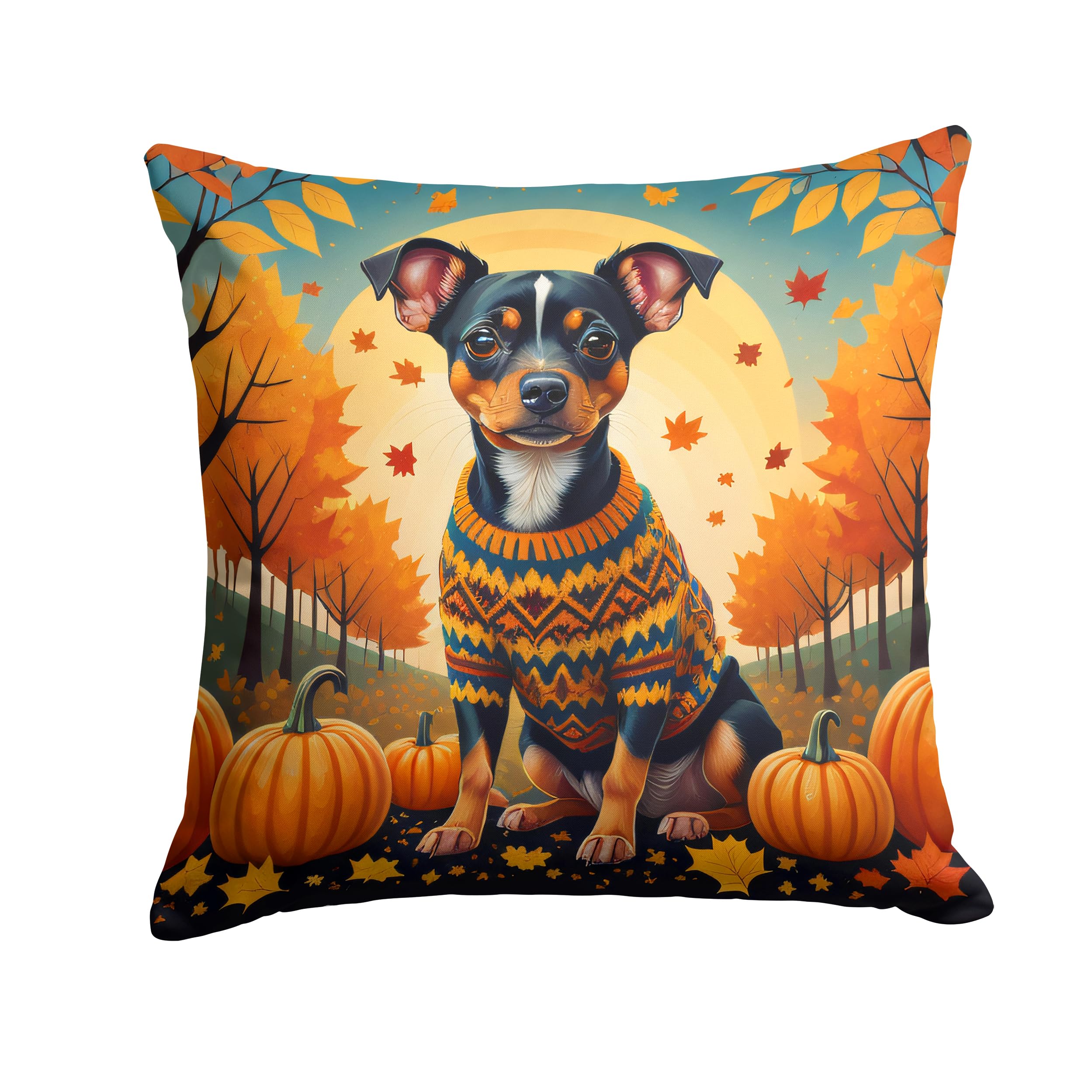 Miniature Pinscher Fall Throw Pillow