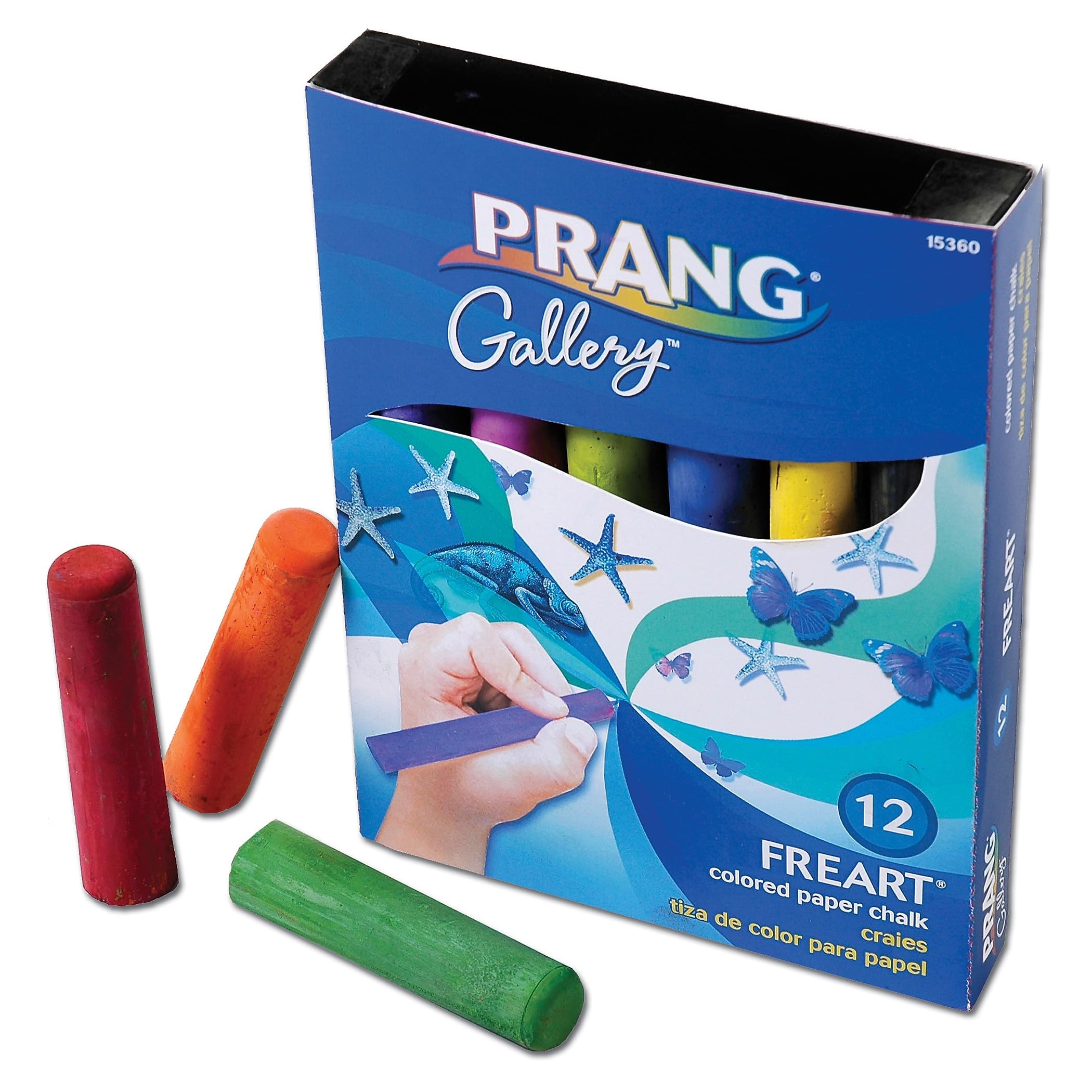 Prang Non-Toxic Sidewalk Chalk, 4 L X 1 W in, Assorted Colors, Pack of 12