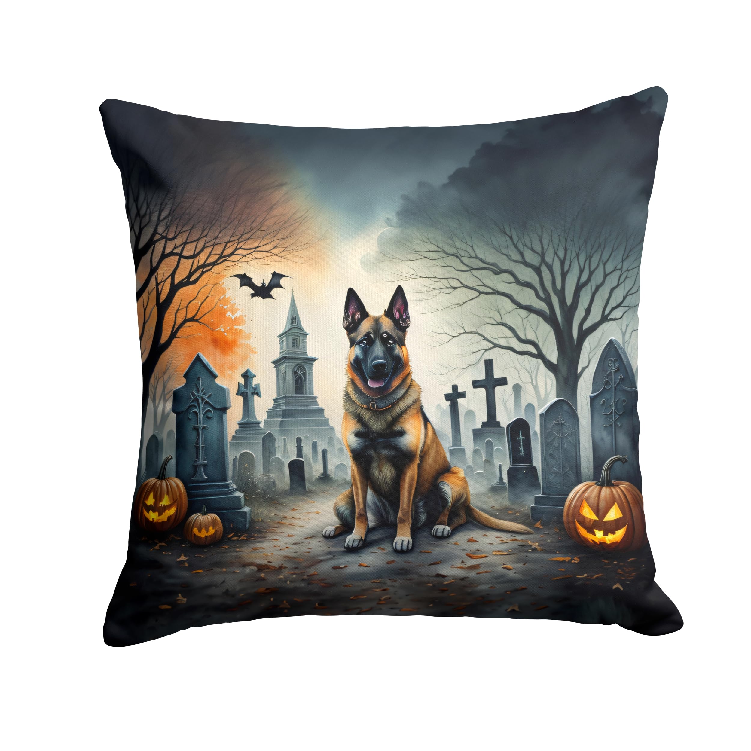 Belgian Malinois Spooky Halloween Throw Pillow