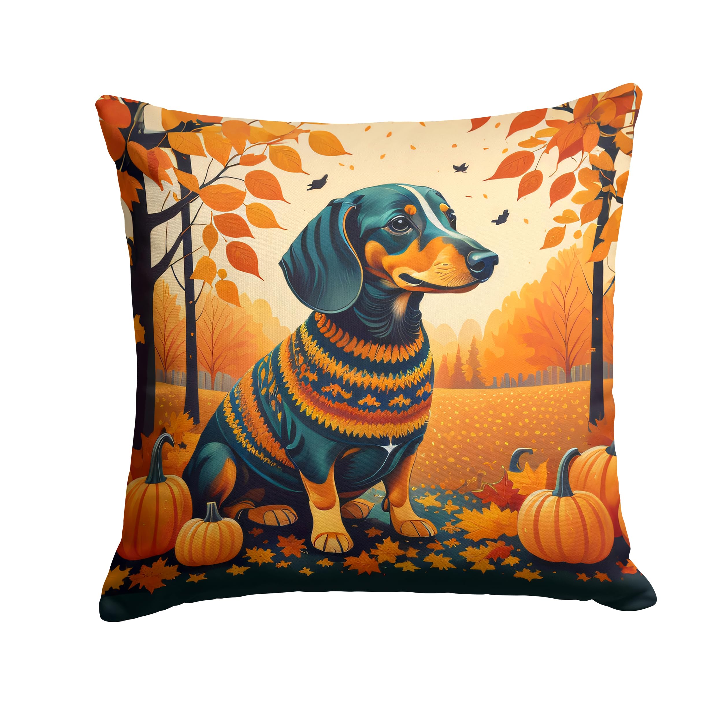 Dachshund Fall Throw Pillow