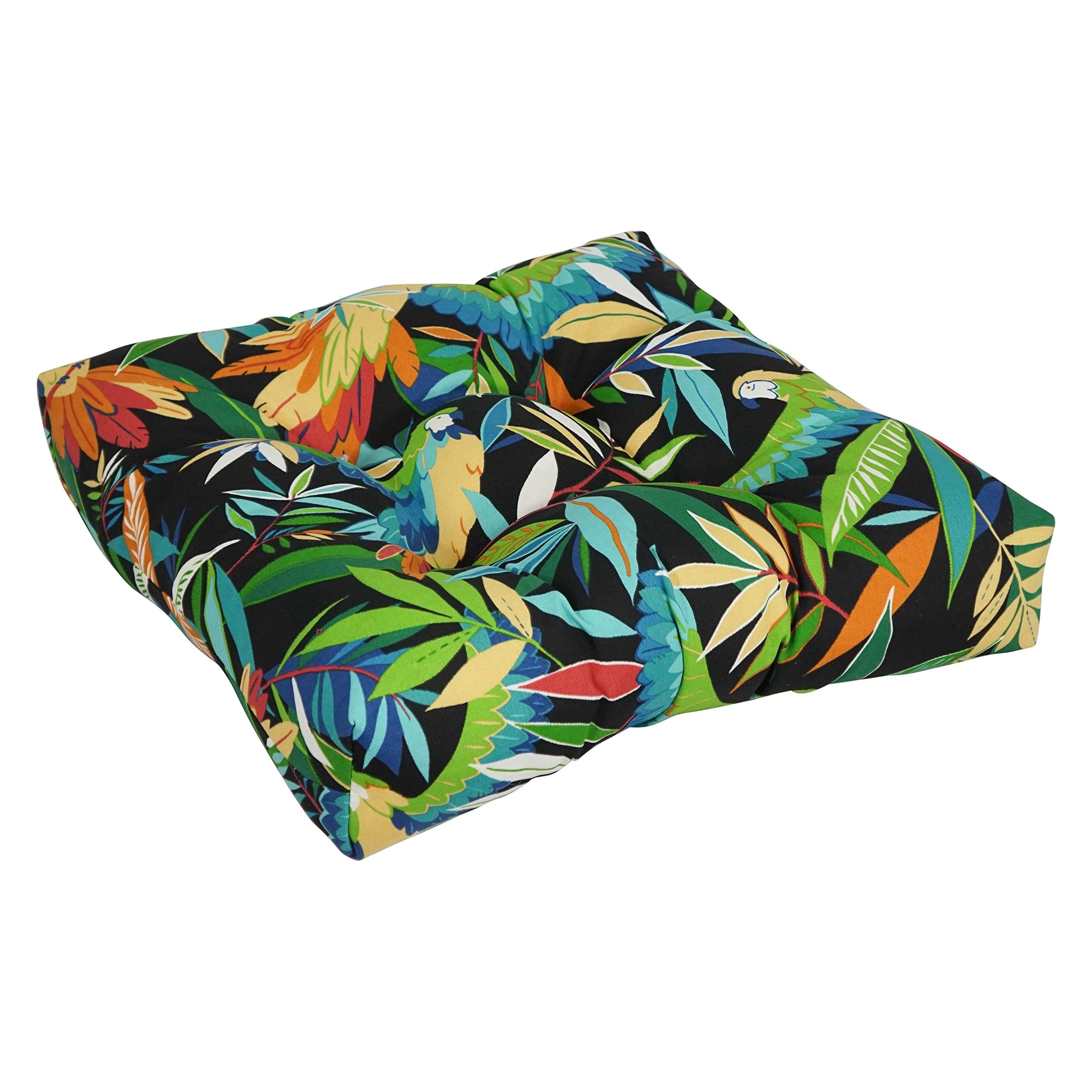 19-inch Squared Patterned Spun Polyester Tufted Dining Chair Cushions (Set of 4)