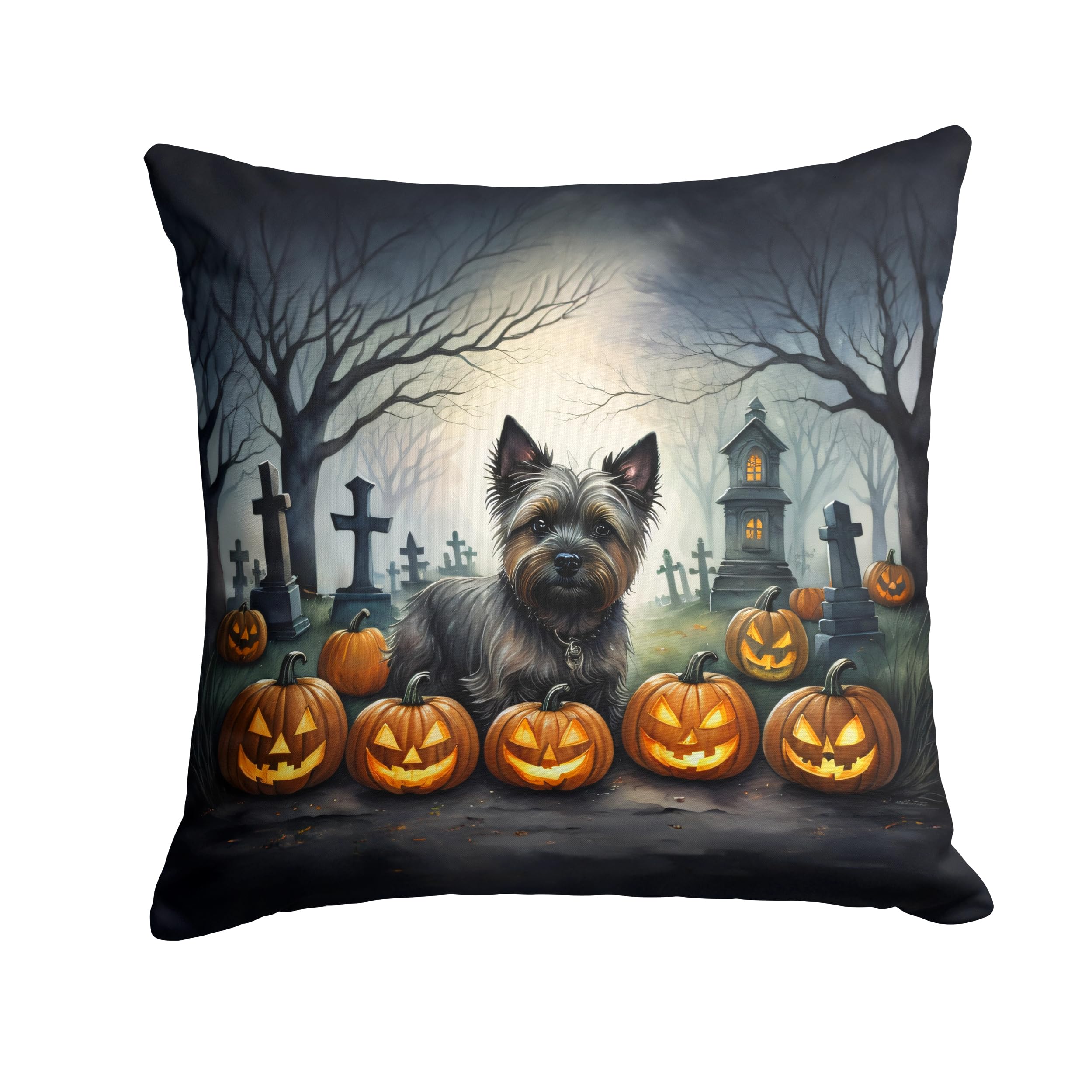 Cairn Terrier Spooky Halloween Throw Pillow