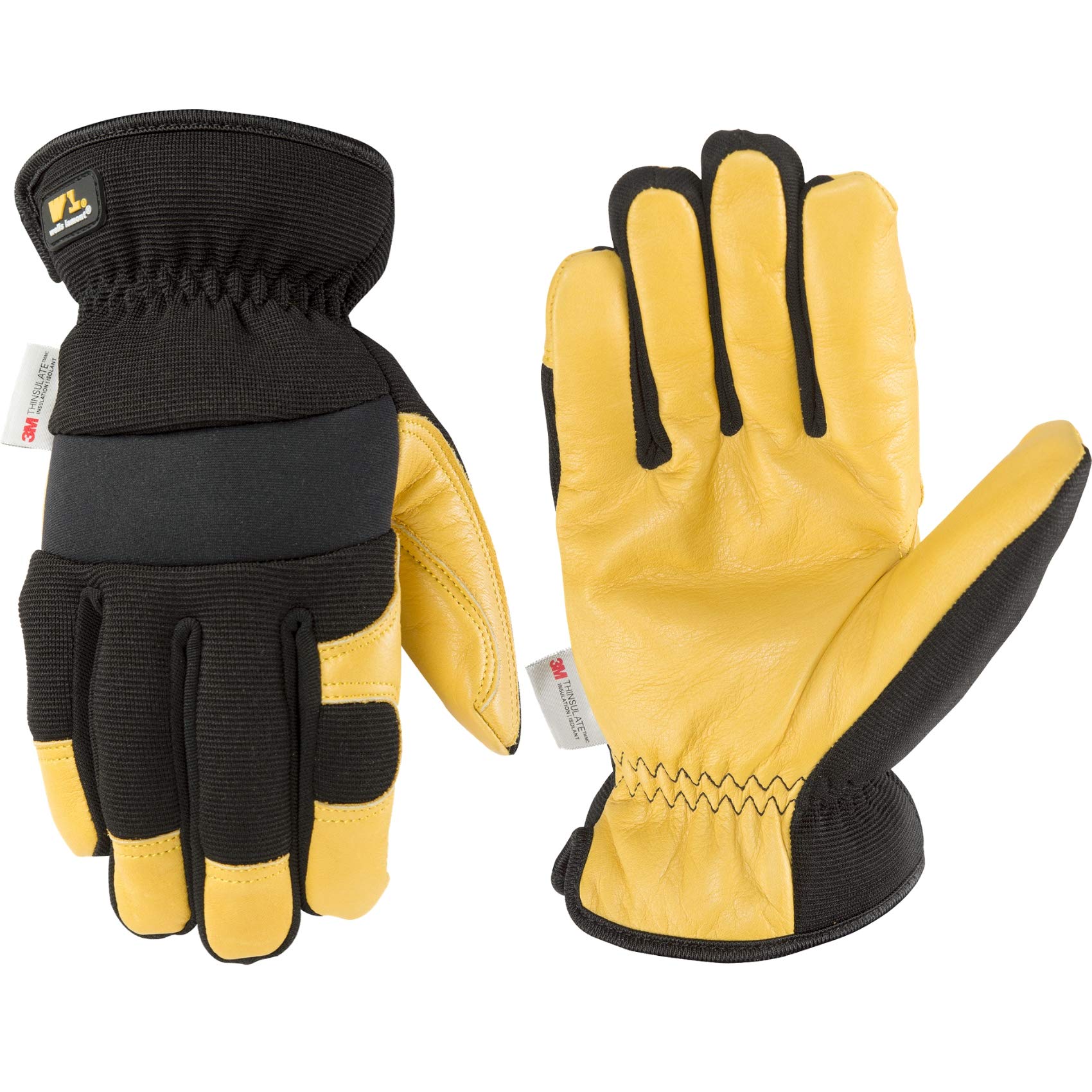 Men'S Hybrid Leather Palm Winter Work Gloves, Extra Large (Wells Lamont 3223), Saddletan/Black