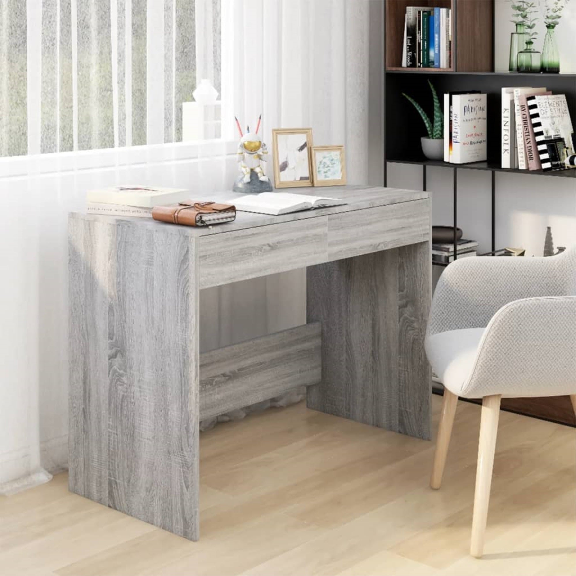 Vidaxl Desk Gray Sonoma 39.8'X19.7'X30.1' Chipboard