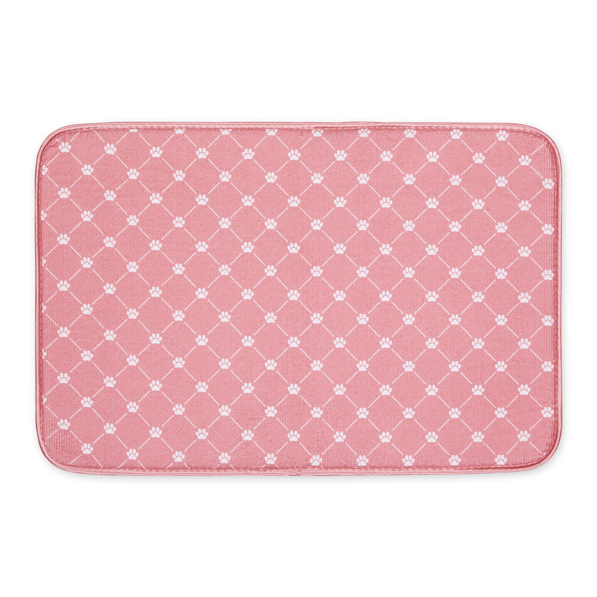 Bone Dry Machine Washable, Ultra Absorbent Pet Mat, 12X18, Rose Trellis Print