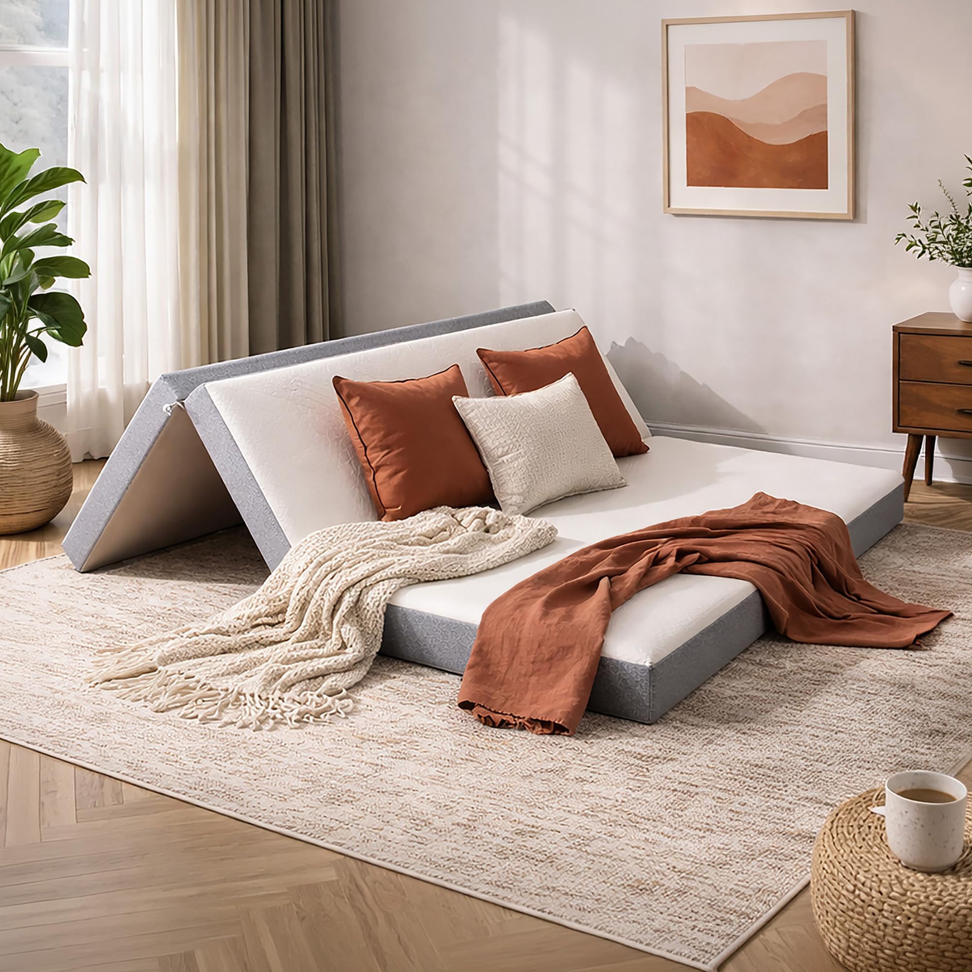CoolSoft Queen Size 4 Memory Foam Folding Mattress