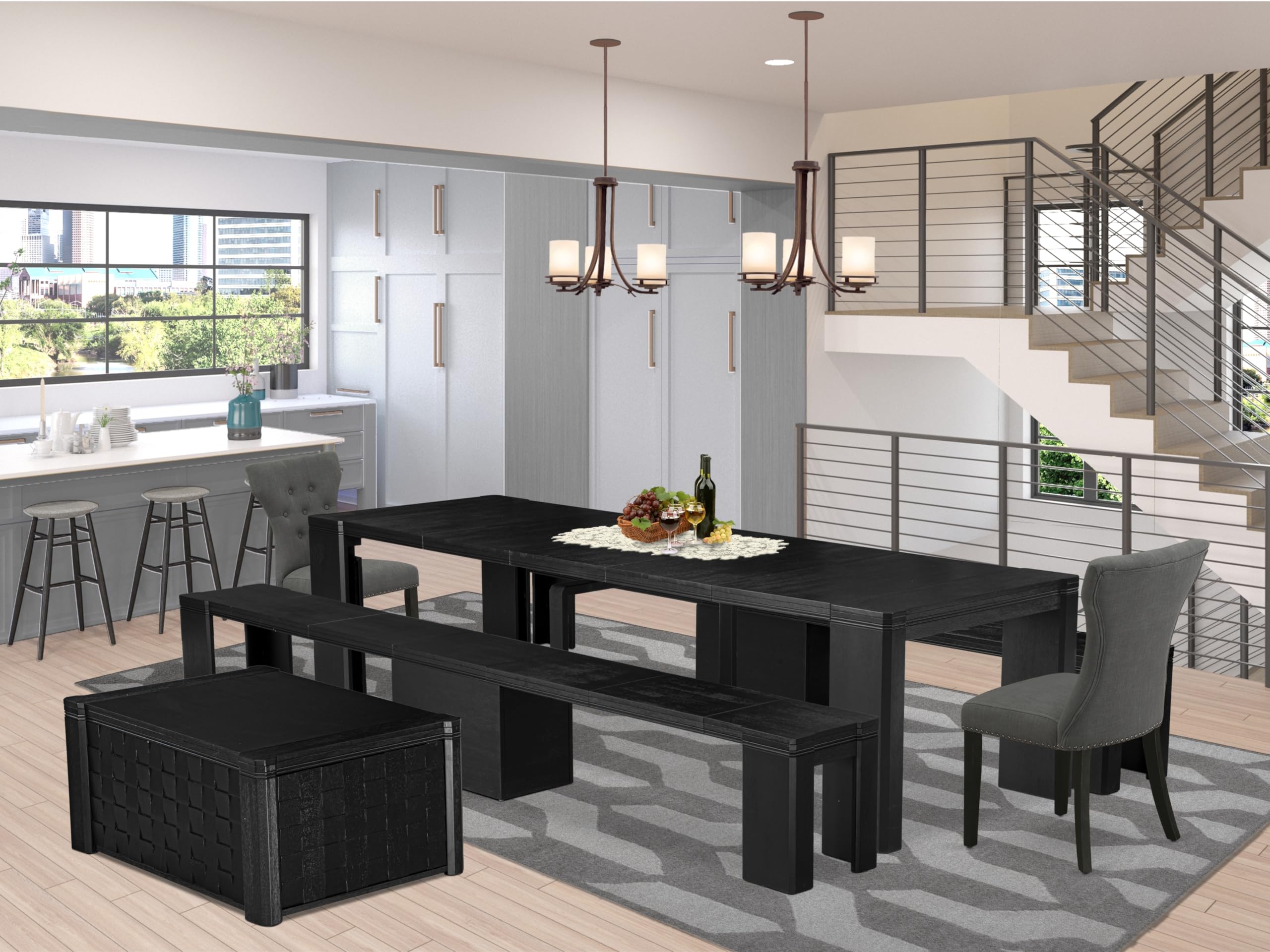 6-piece Dining Room Table Set a Rectangular Kitchen Table