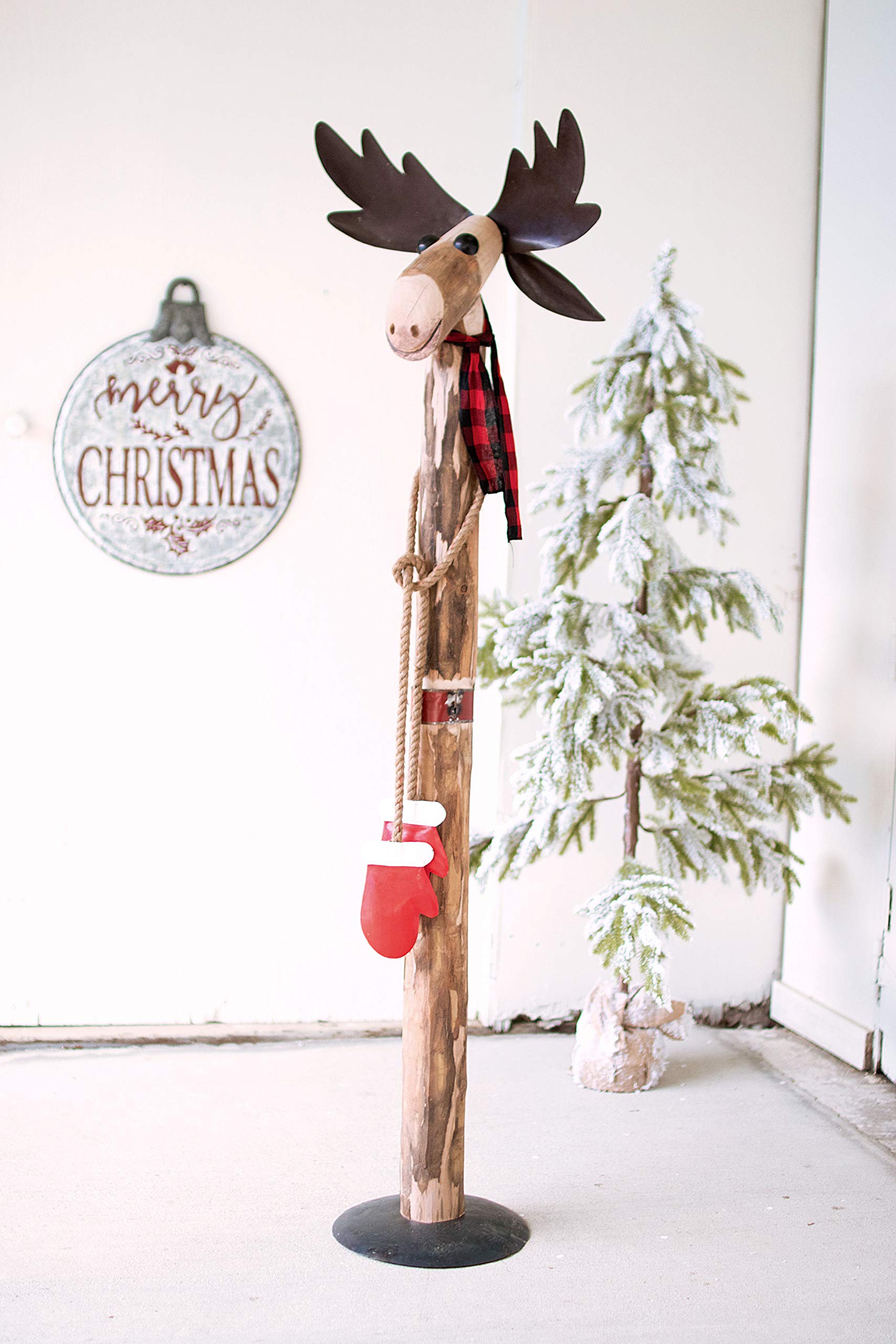 Recycled Wood And Iron Moose