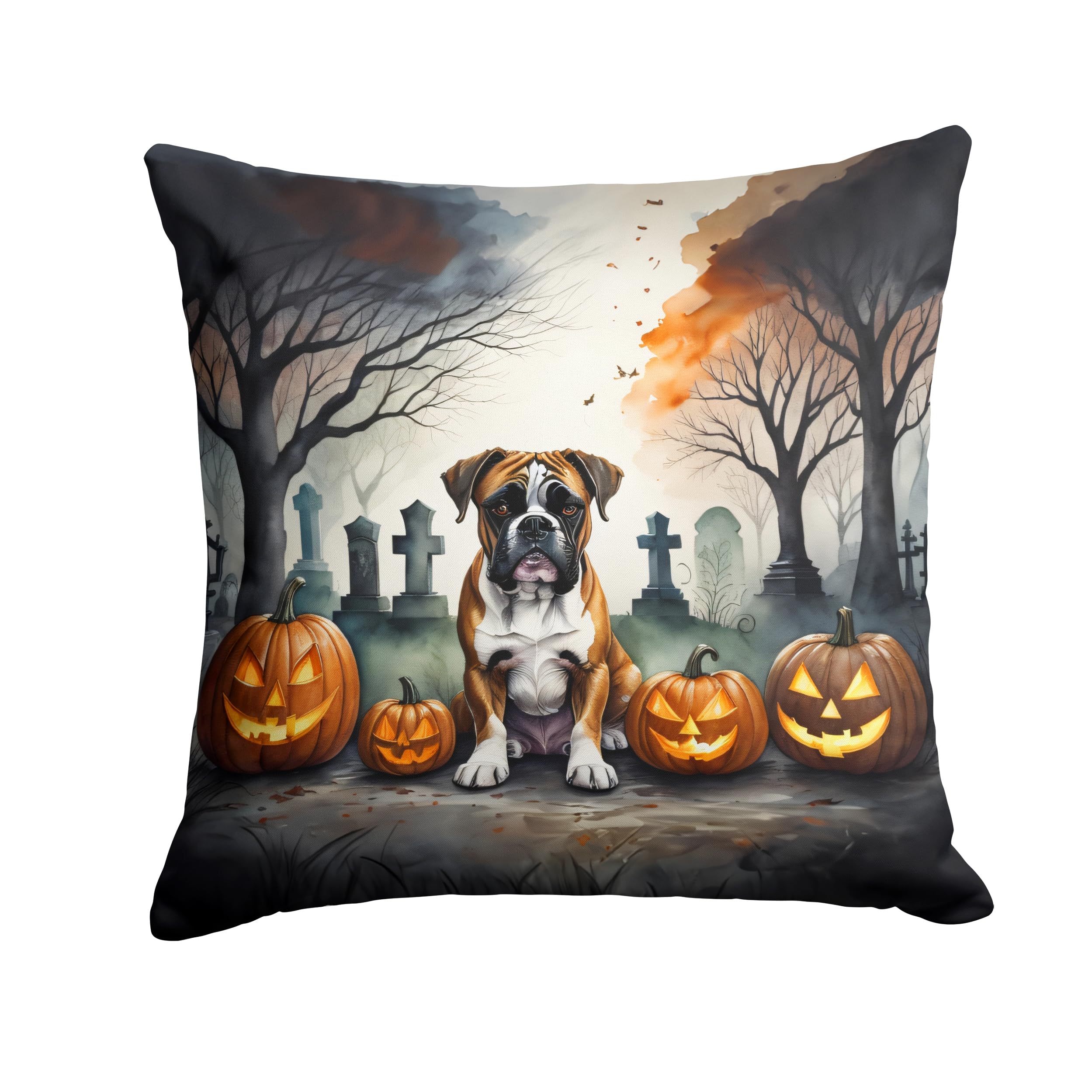 Boxer Spooky Halloween Throw Pillow